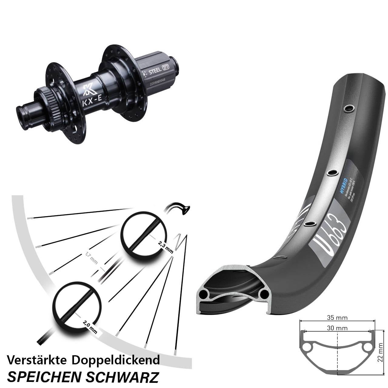 29 Zoll Hinterrad Centerlock 12x142 DT Swiss U663 KX-E 8-12 fach