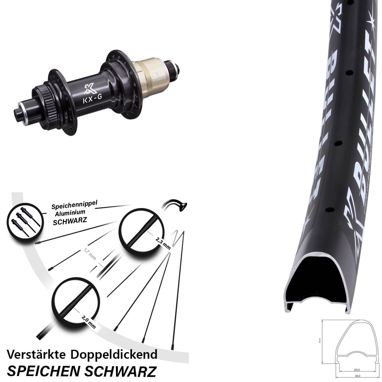 29 Zoll KX-G Bullet OS Disc Hinterrad für Schnellspanner XDR