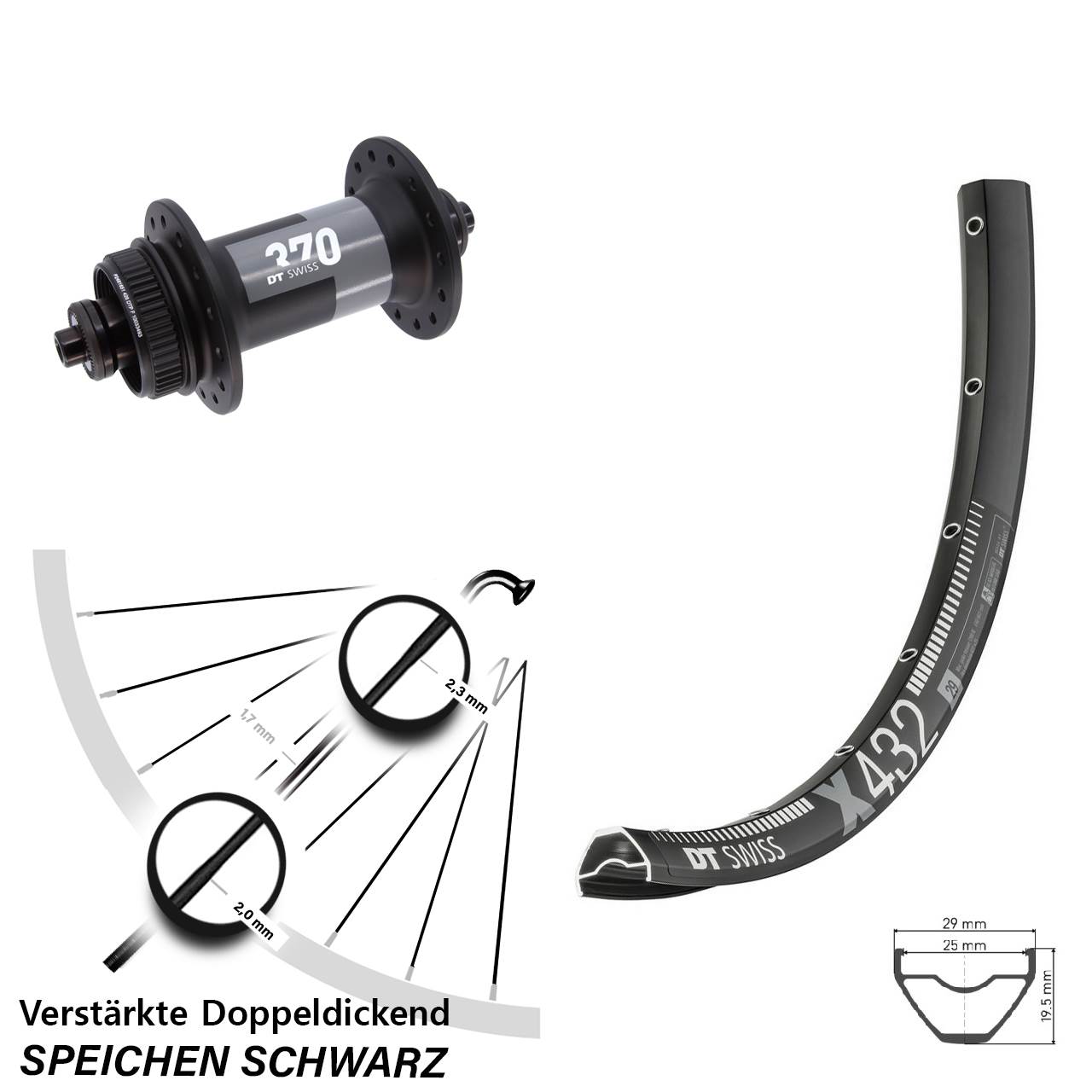 Vorderrad Centerlock 29 Zoll DT Swiss X 432-370 QR