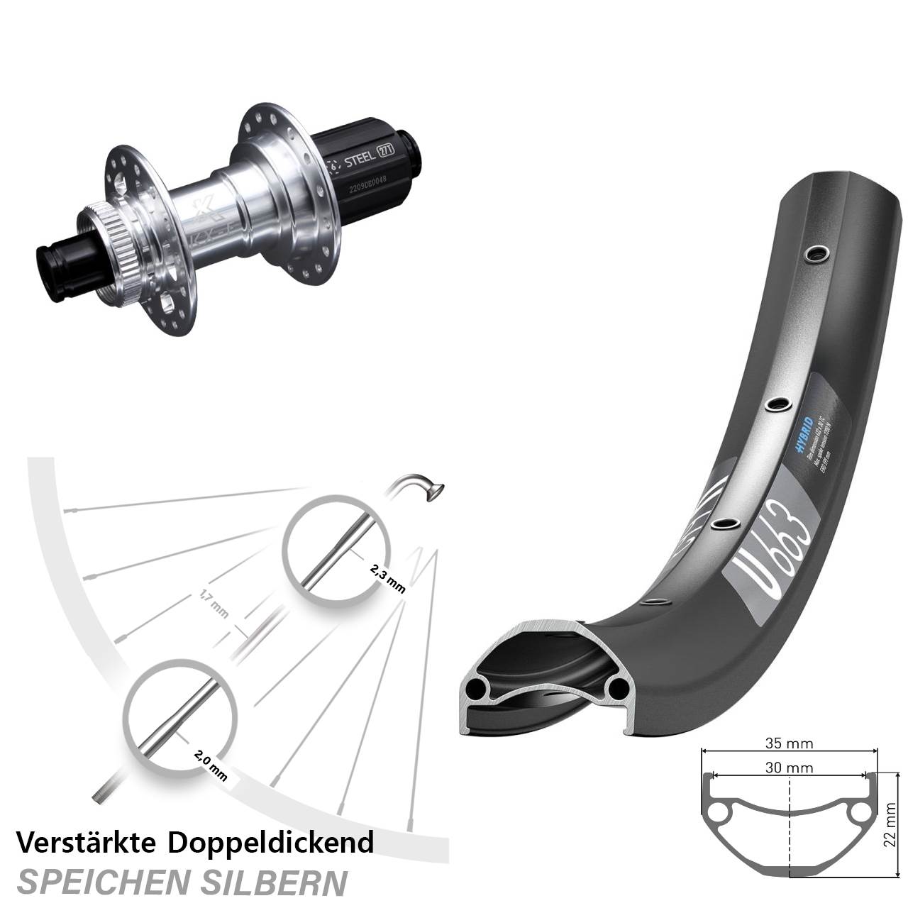 Disc Hinterrad 12x142 29 Zoll DT Swiss U663 KX-E 8-12 fach HG