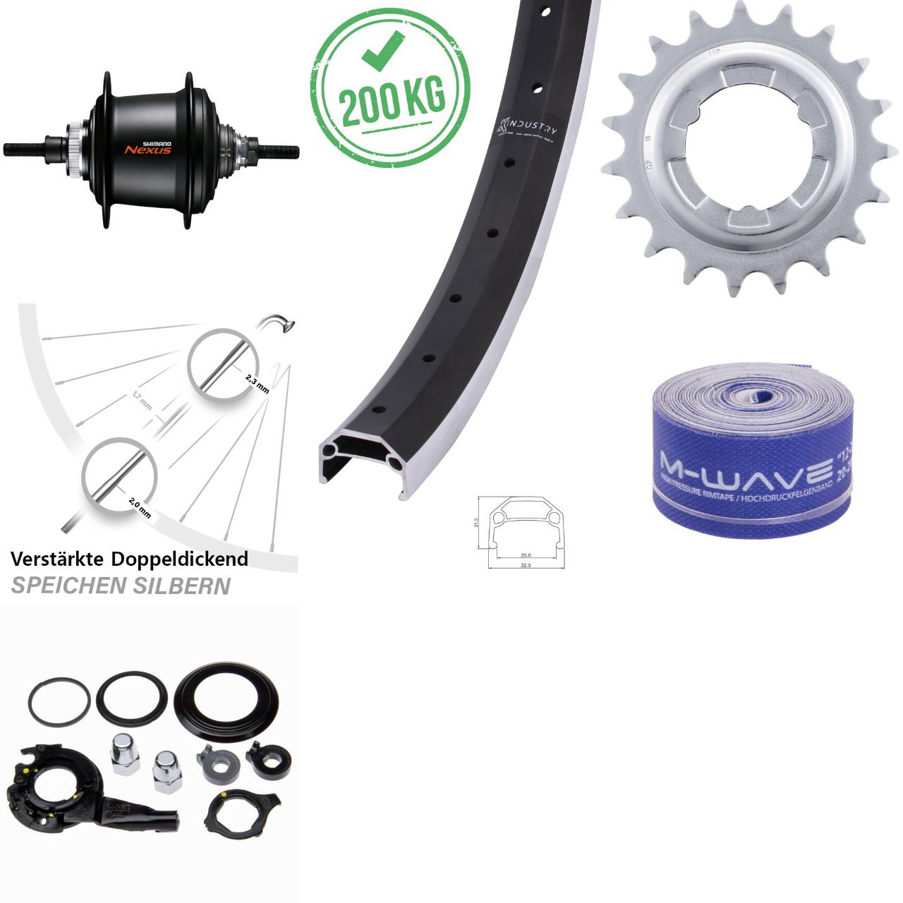 26 Zoll Hinterrad KX Industry Shimano Nexus 7 Gang SGC3001-7D