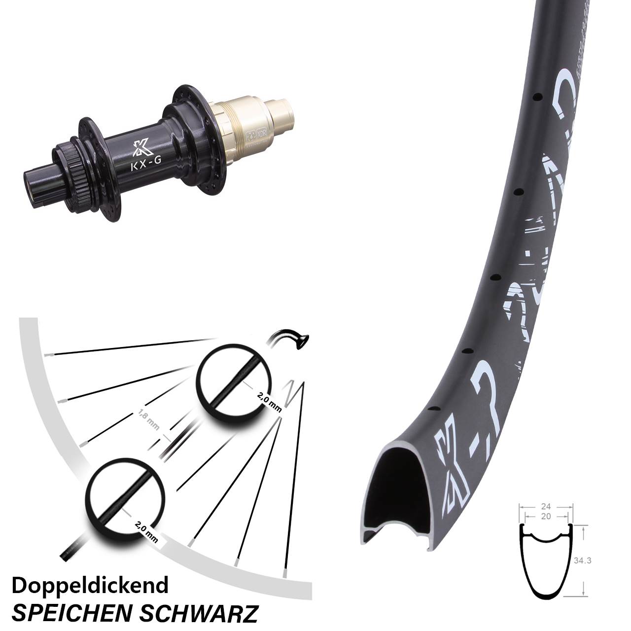 Disc Laufrad 12x142 28 Zoll KX-GR Road