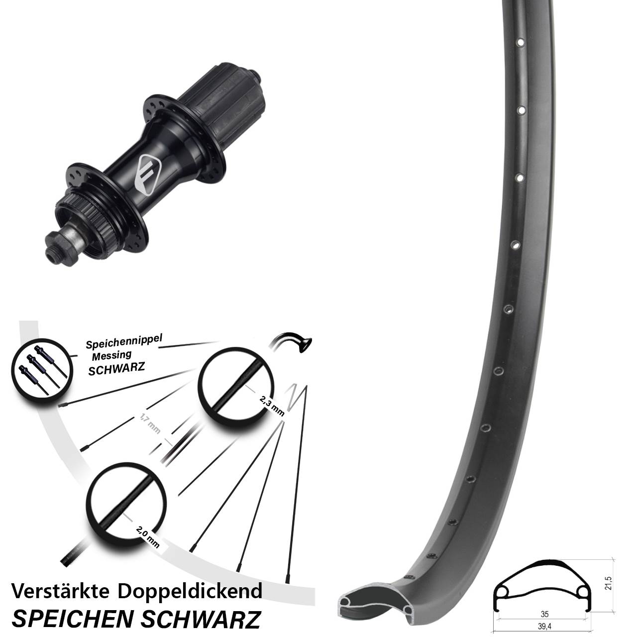 Ambrosio E35 Formula CL-52 29 Zoll Centerlock Hinterrad für Schnellspanner 8-11 fach