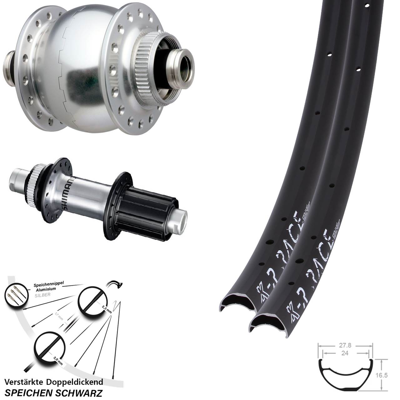 28 Zoll KX-R Race SON delux Shimano GRX Centerlock Laufradsatz 12x100/142 8-12 fach