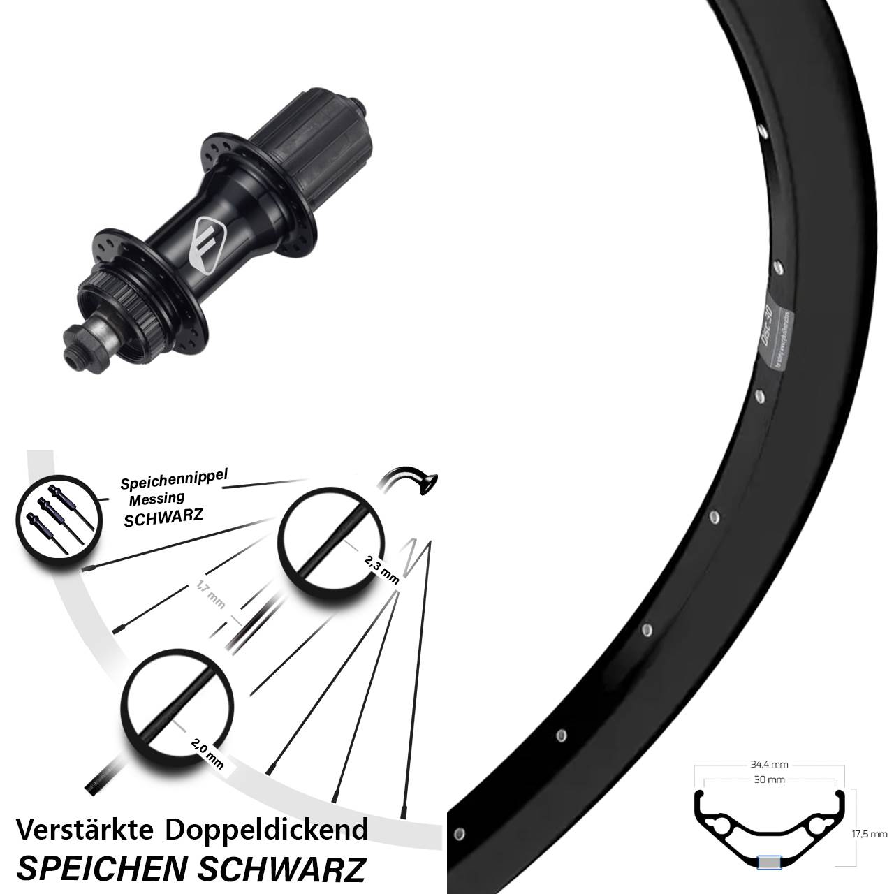 Hinterrad Centerlock für Schnellspanner 27,5 Zoll Ryde Disc 30 Formula CL52 8-11 fach