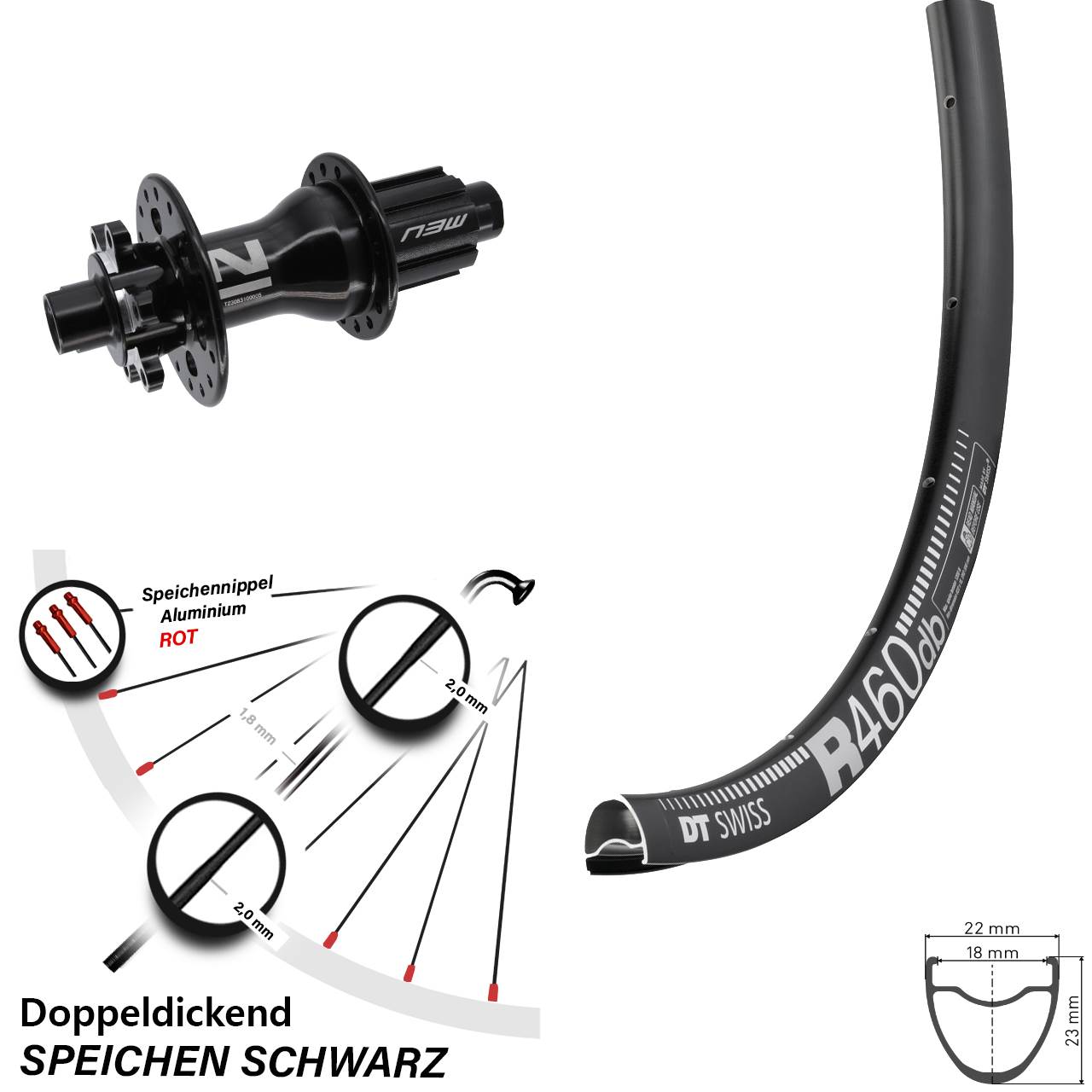 DT Swiss R 460 Novatec D792 28 Zoll Disc Laufrad 12x142 Campagnolo N3W
