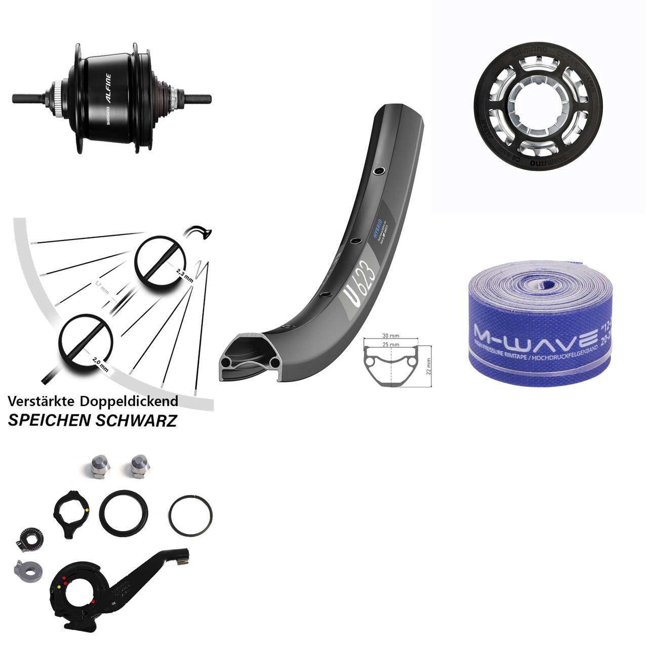 28-29 Zoll DT Swiss U623 Disc Hinterrad Shimano Alfine 8 Gang