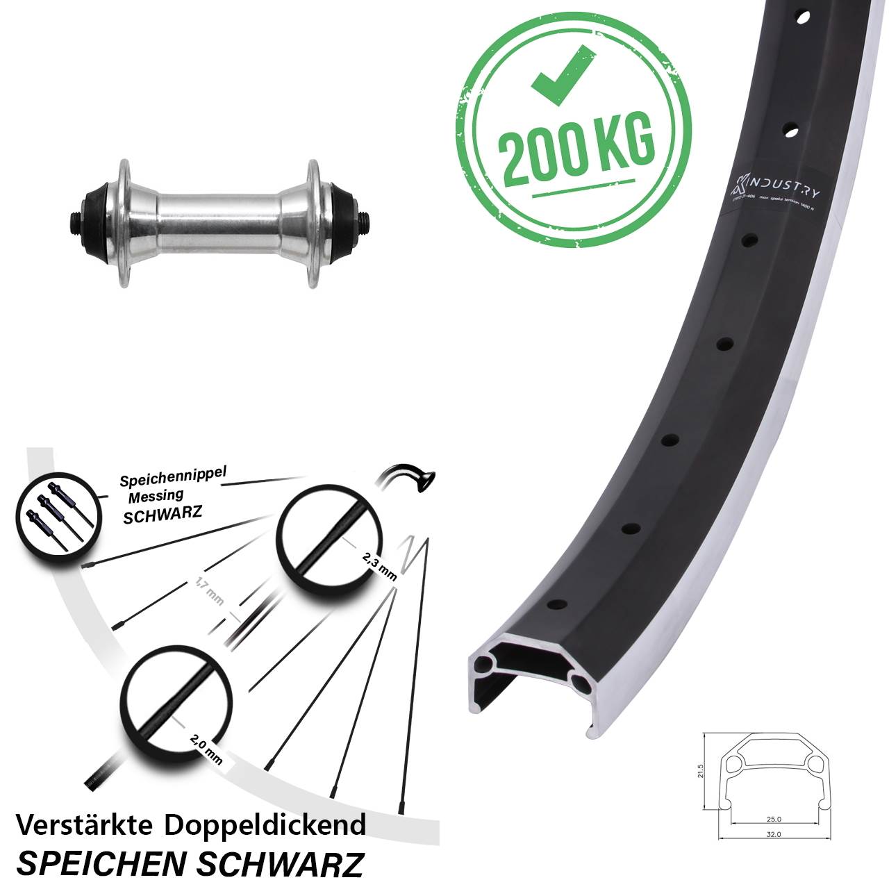 Vorderrad QR 26 Zoll KX Industry Formula FM21