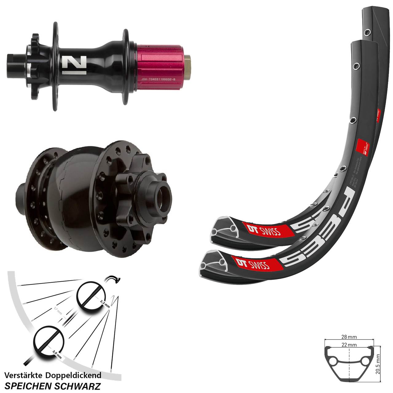650B DT Swiss 533d Novatec D792 SON 28 Laufrad-Satz 6-Loch 15x100 12x142 8-12 fach