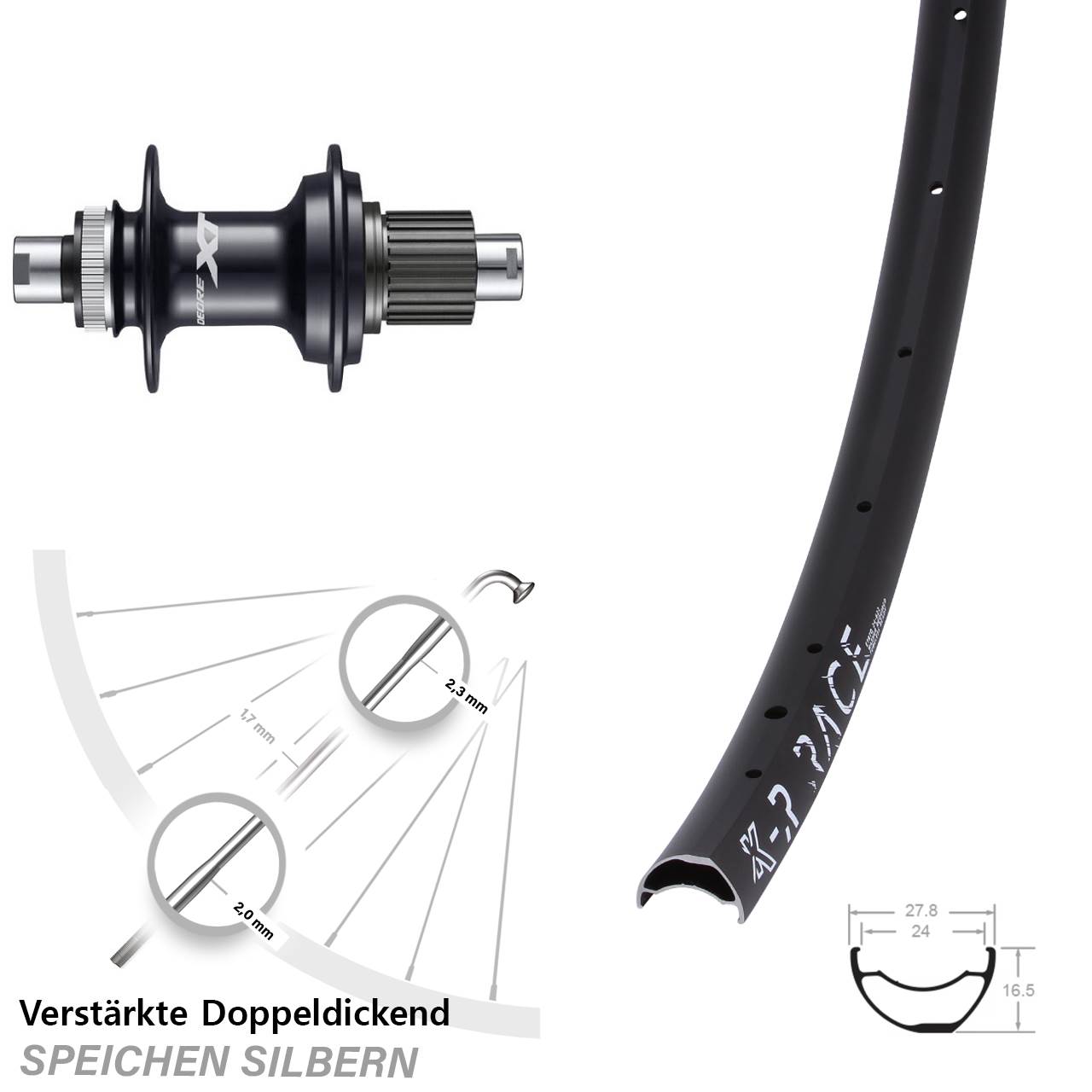 Centerlock Hinterrad 29 Zoll KX-R Race Shimano XT Micro Spline 12x142