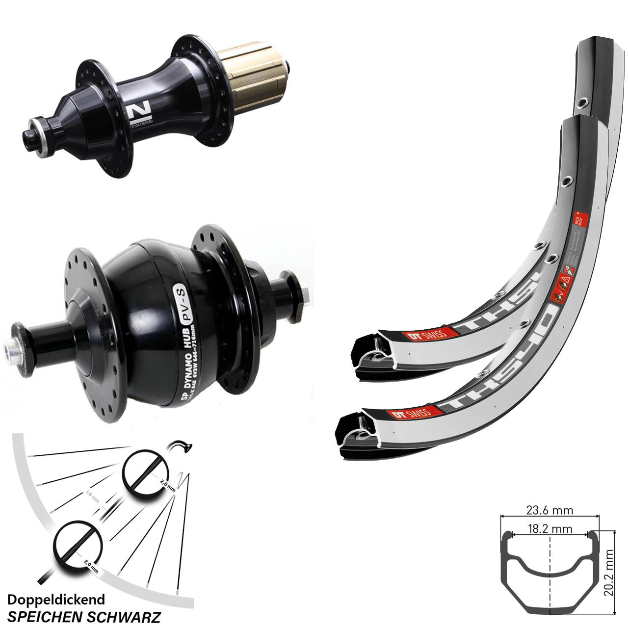 DT Swiss TK 540 Novatec F-162SB Shutter PV-8 28 Zoll Laufradsatz QR 8-12 fach