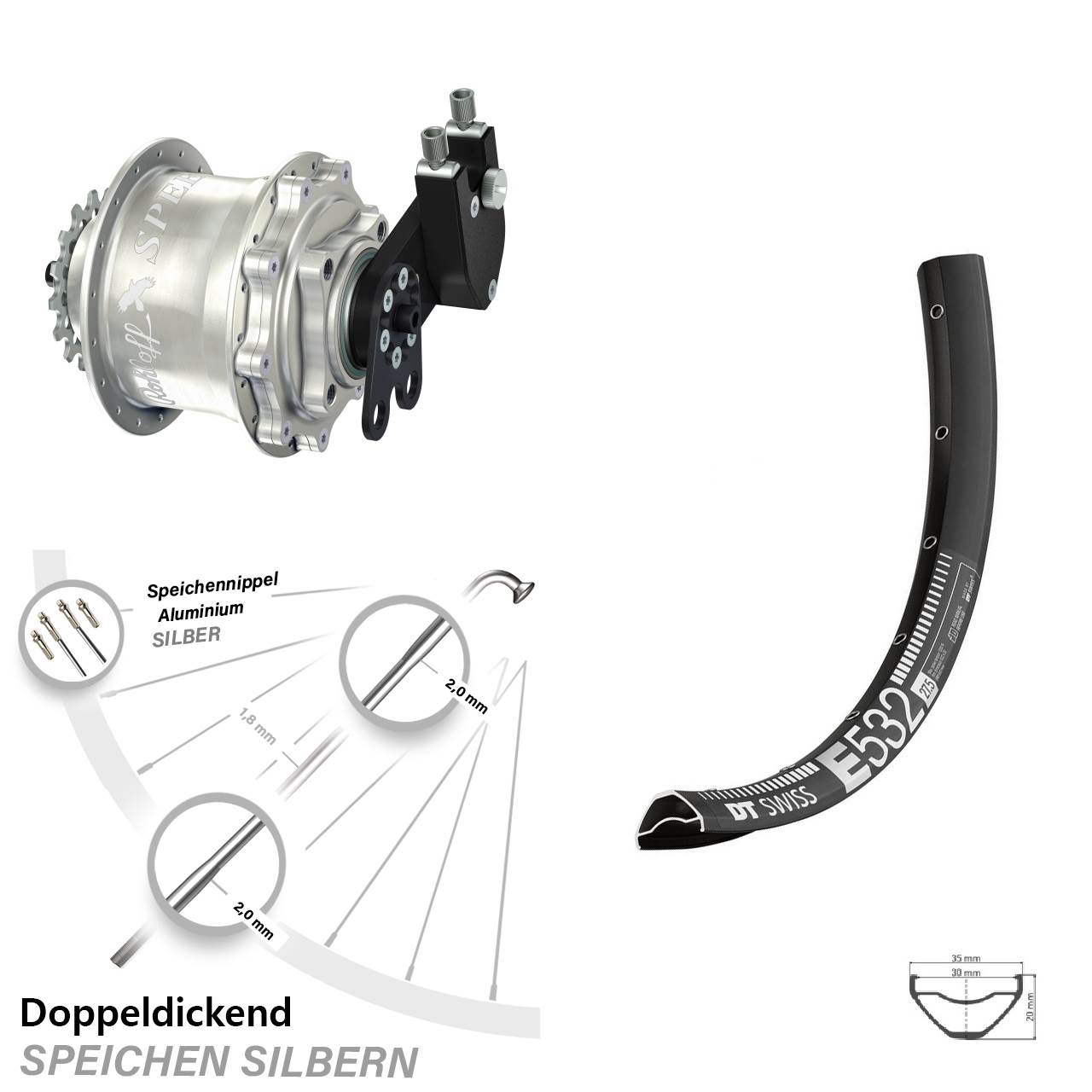 DT Swiss E532 Rohloff Speedhub CC DB 29 Zoll Disc Hinterrrad