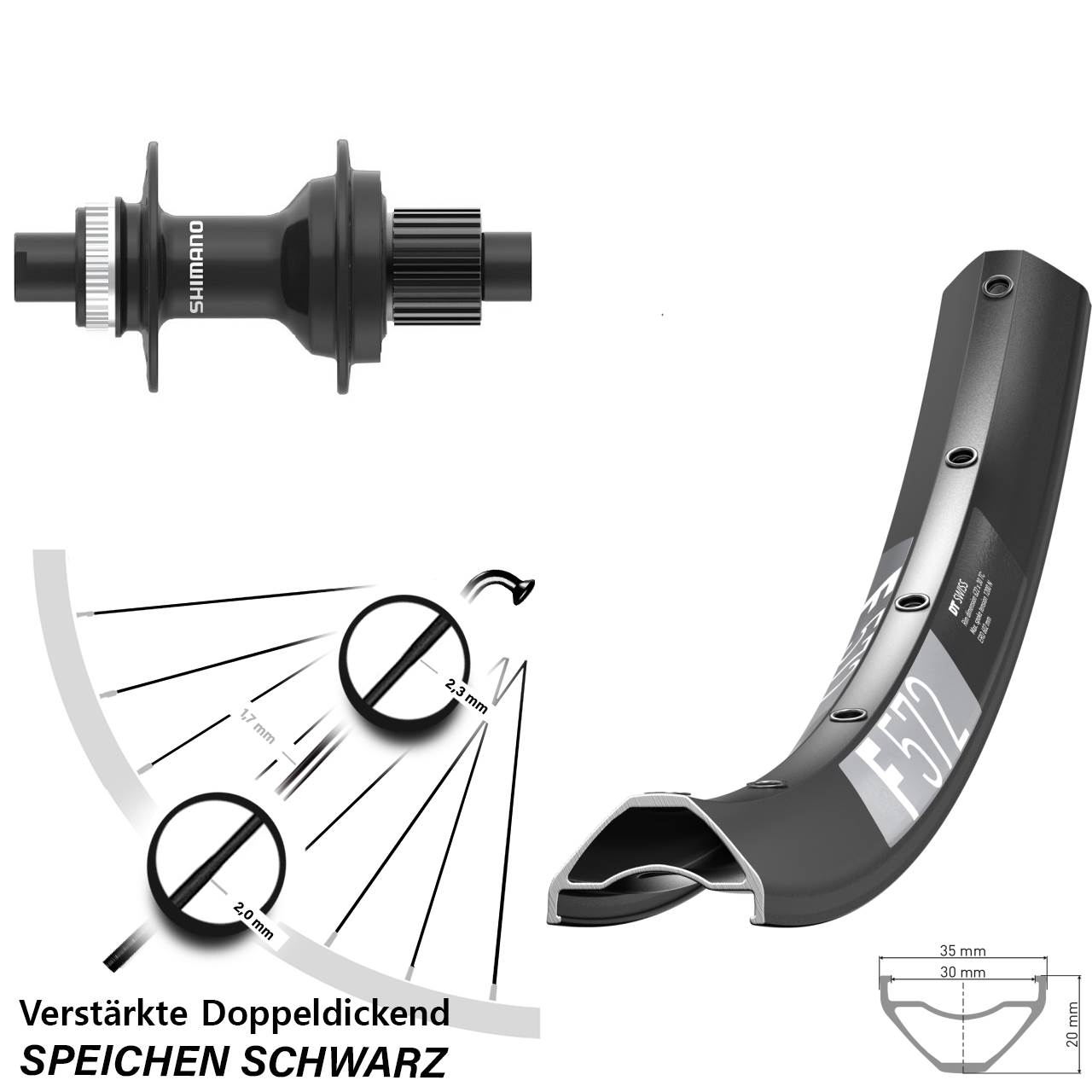 Hinterrad Centerlock 29 Zoll DT Swiss F572 Shimano FH-MT410 Micro Spline 12x142