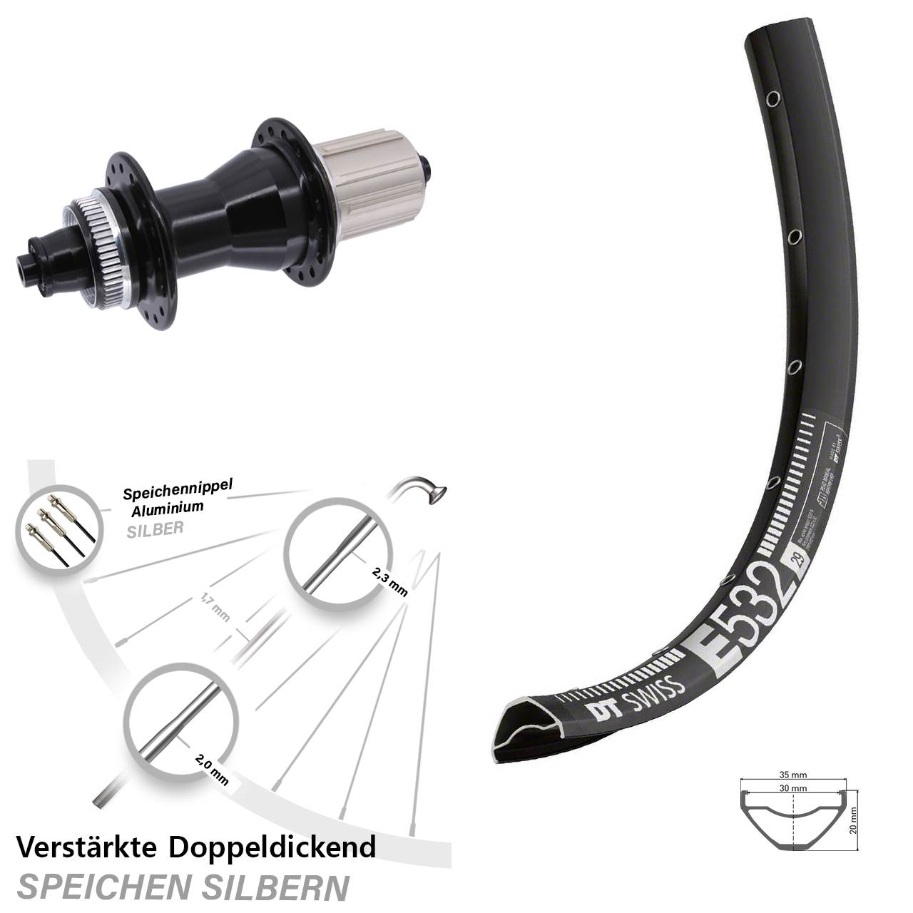 Disc Laufrad 29 Zoll DT Swiss E532 Novatec CL135 8-12 fach für Schnellspanner