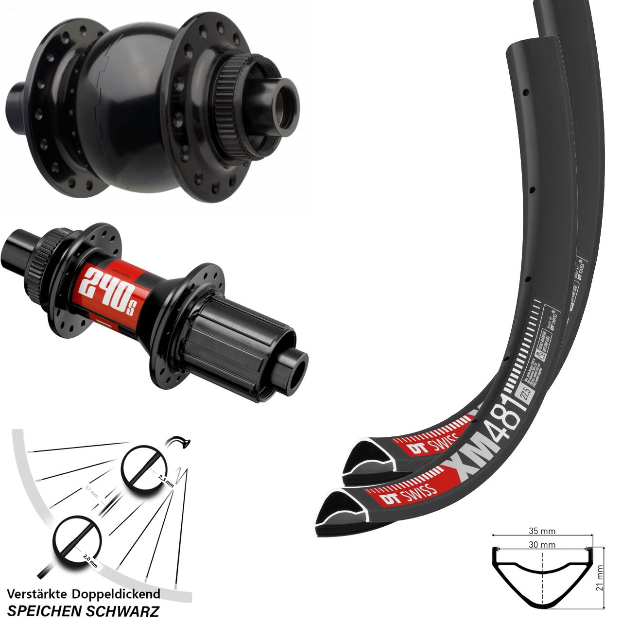 DT Swiss XM481 240 29 Zoll Disc Laufradsatz Boost 8-11 fach HG