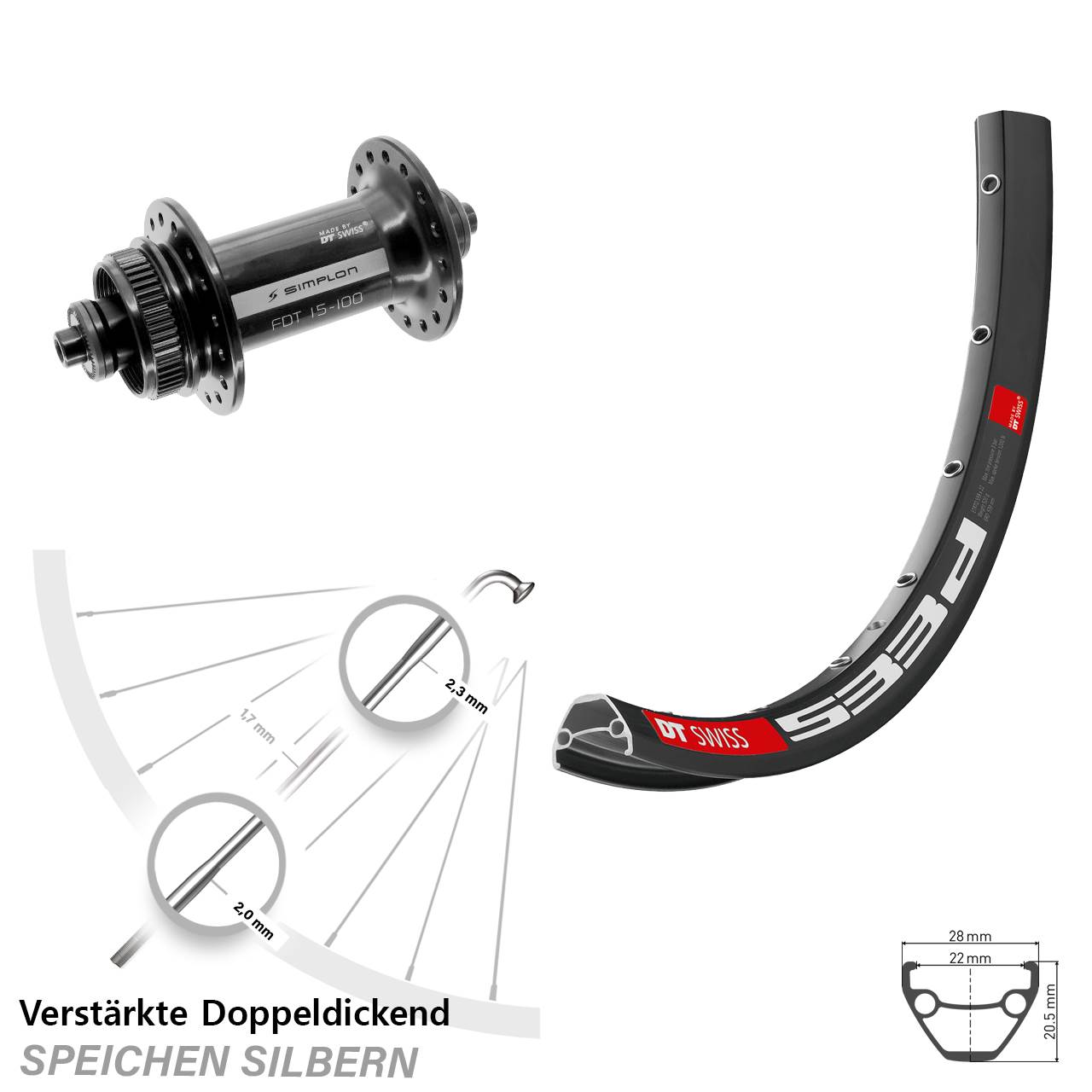 DT Swiss 533d-370 28 Zoll Disc Laufrad QR