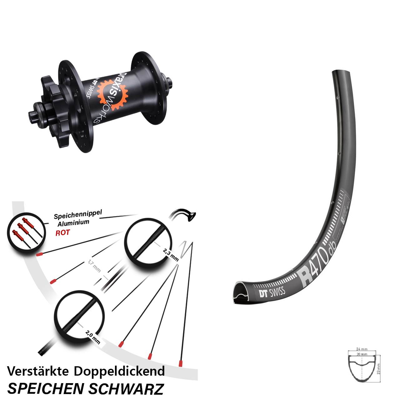 Disc Vorderrad für Schnellspanner 28 Zoll DT Swiss R 470-350 QR