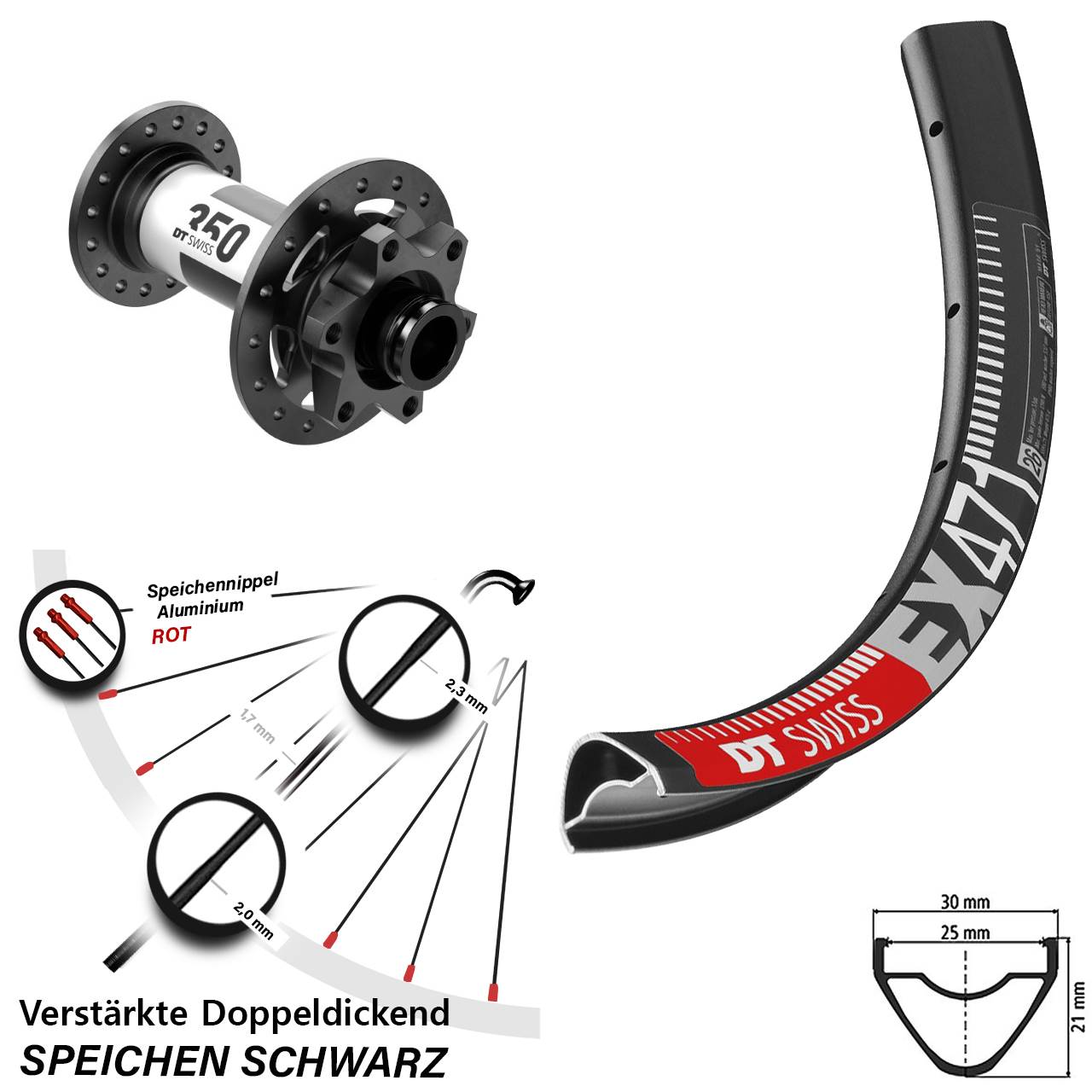Boost Vorderrad 29 Zoll 6-Loch 15x110 DT Swiss EX 471-350