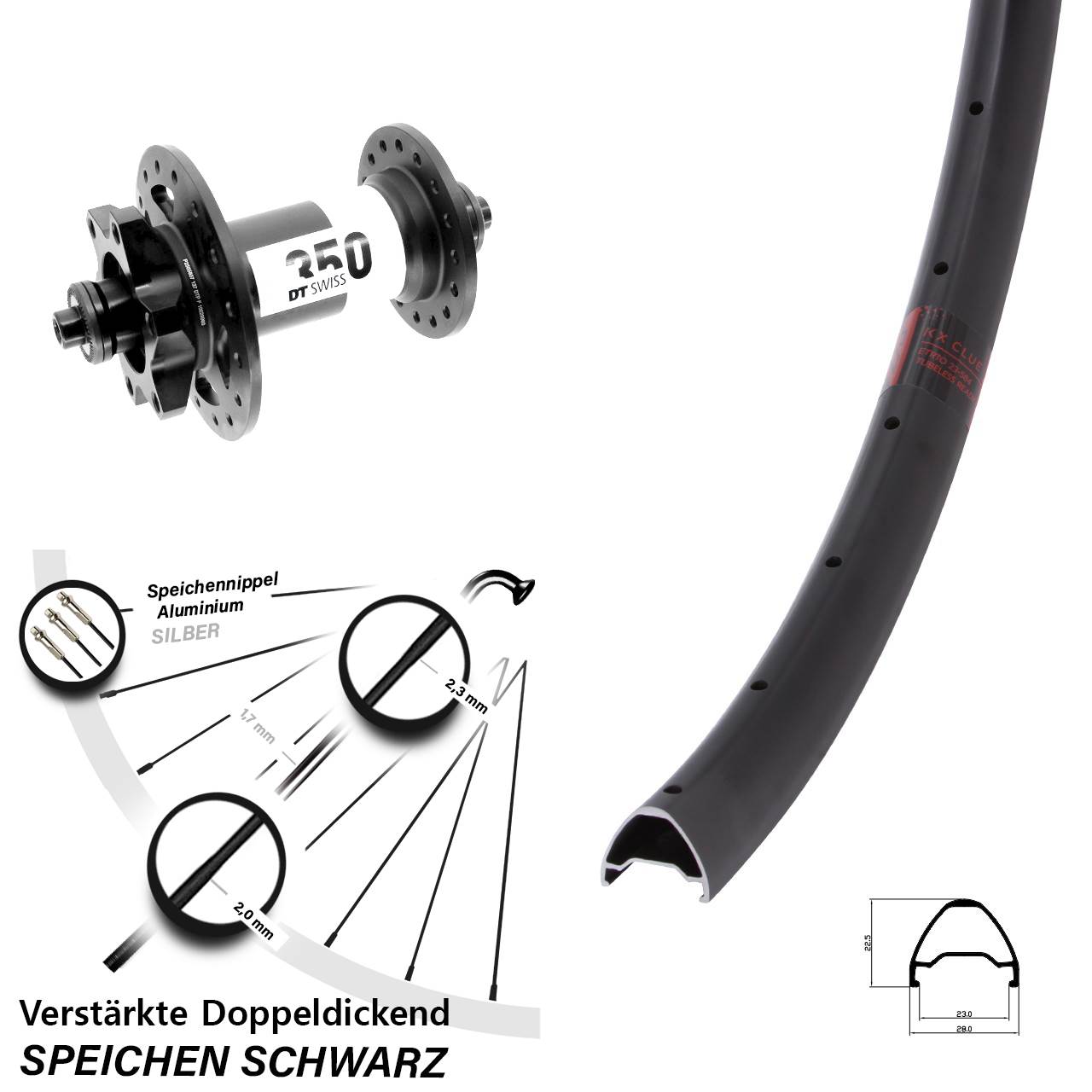 KX Clue DT Swiss 350 27,5 Zoll Disc Laufrad für Schnellspanner
