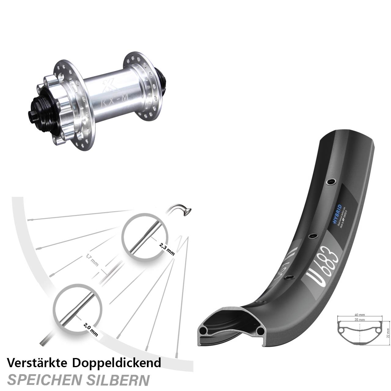 DT Swiss U 683 KX-M 27,5 Zoll Disc Laufrad QR