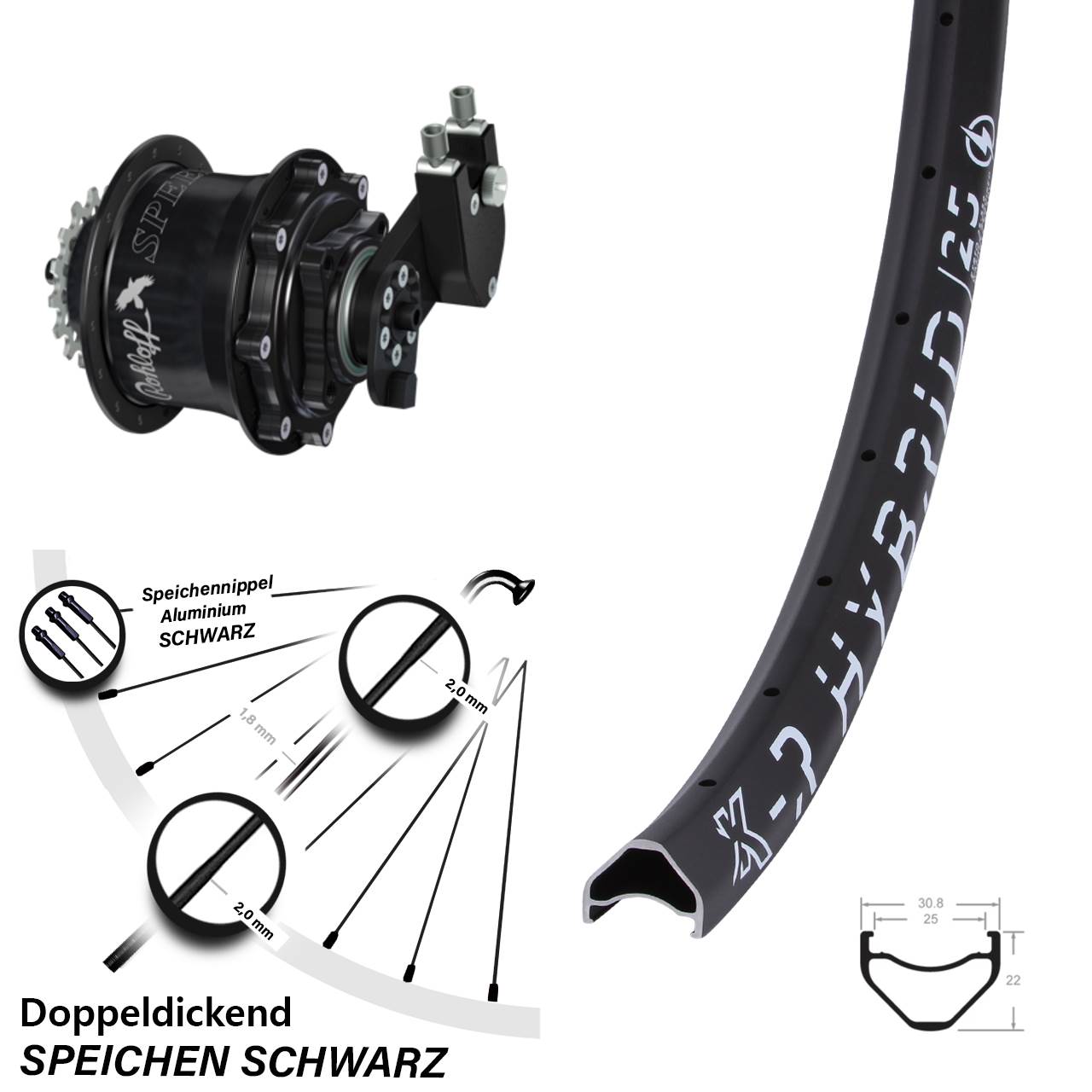 28-29 Zoll KX-R Hybrid 25 Rohloff Speedhub CC DB OEM Tandem