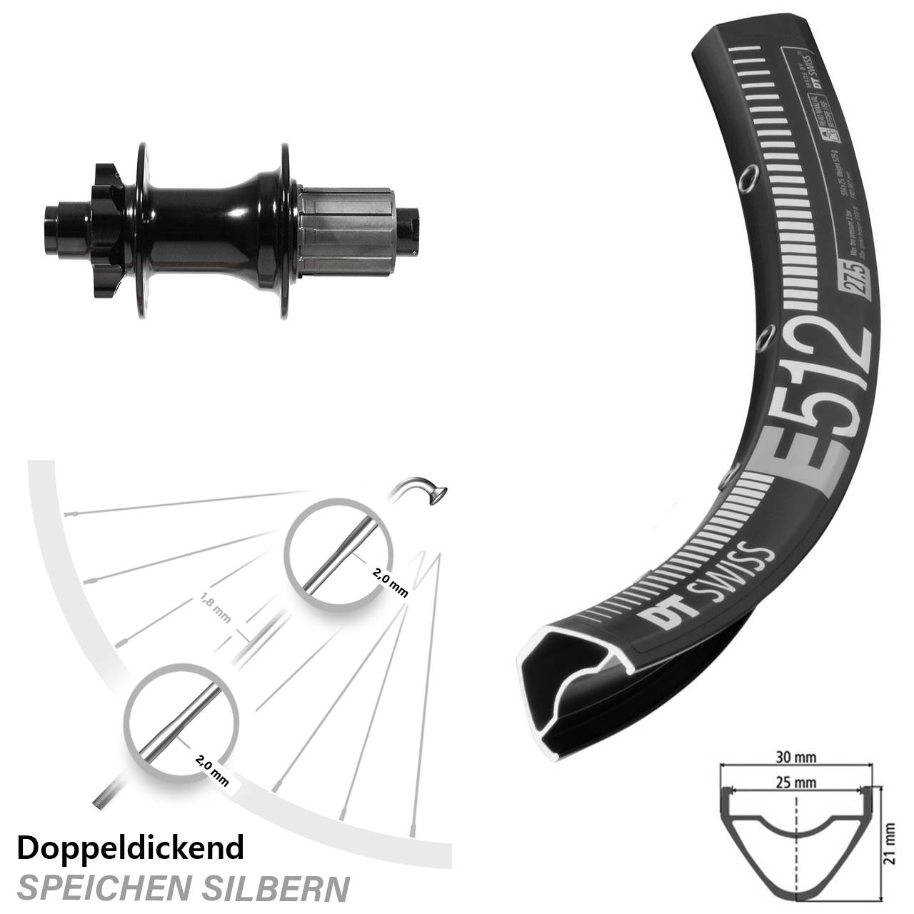 DT Swiss E 512 Hinterrad 29 Zoll mit Formula DHG-142 Nabe
