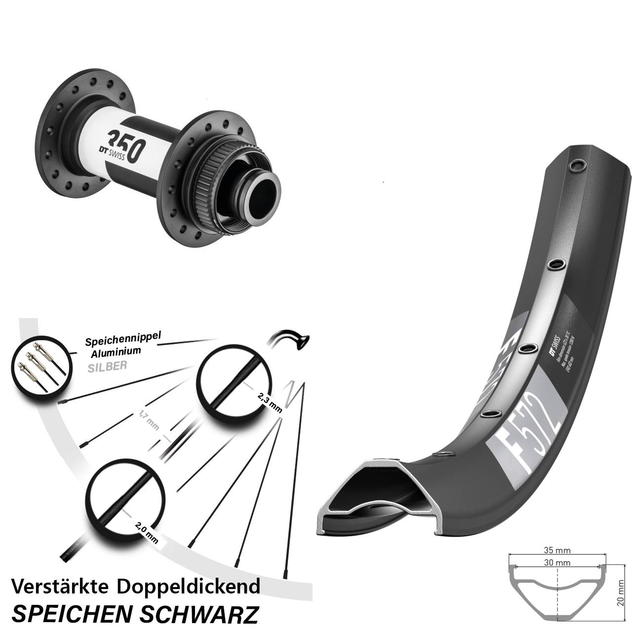 Disc Laufrad 29 Zoll DT Swiss F 572-350 15x110 Boost