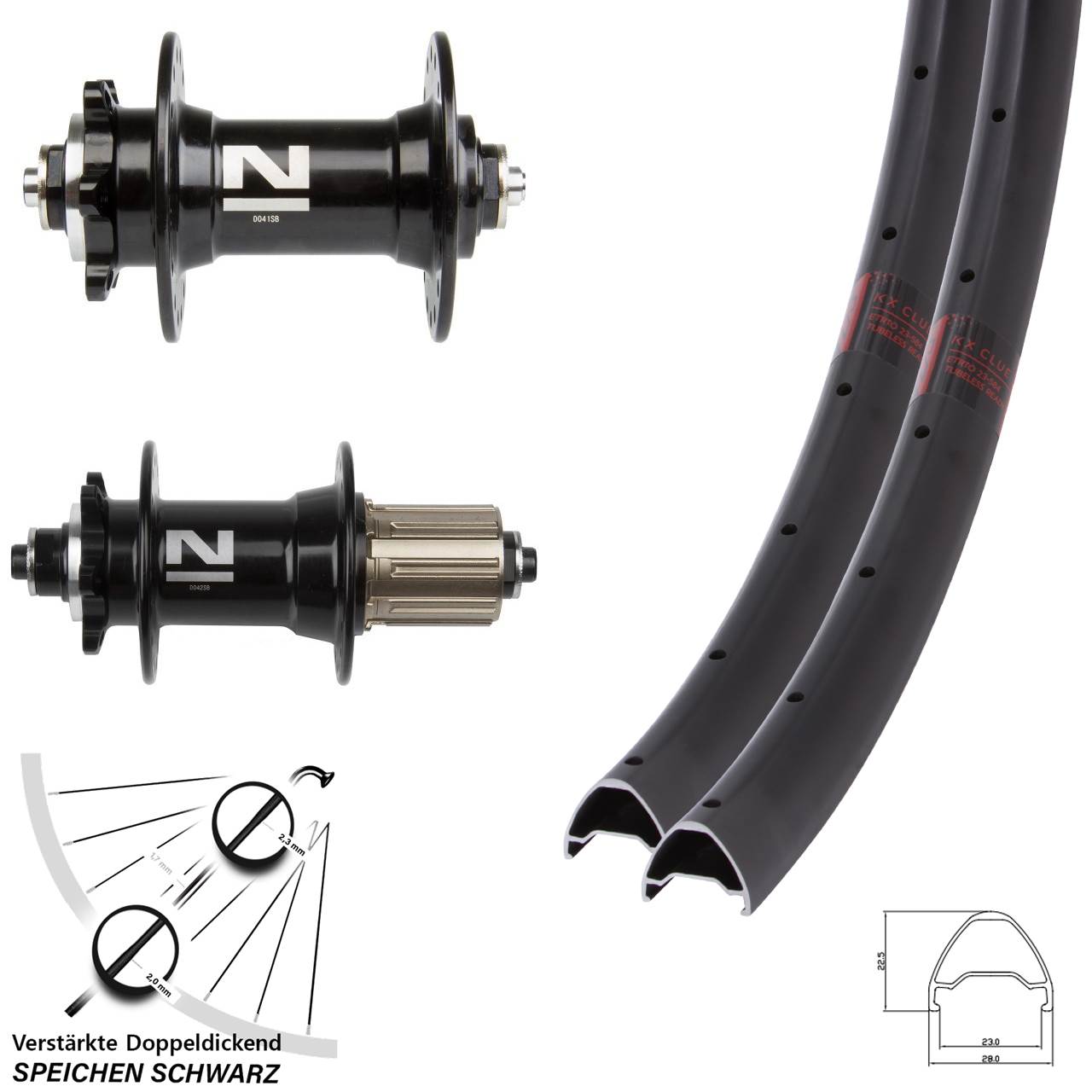 27,5 Zoll KX Clue Novatec D041 D042 Disc Laufrad-Satz für Schnellspanner HG 8-11 fach