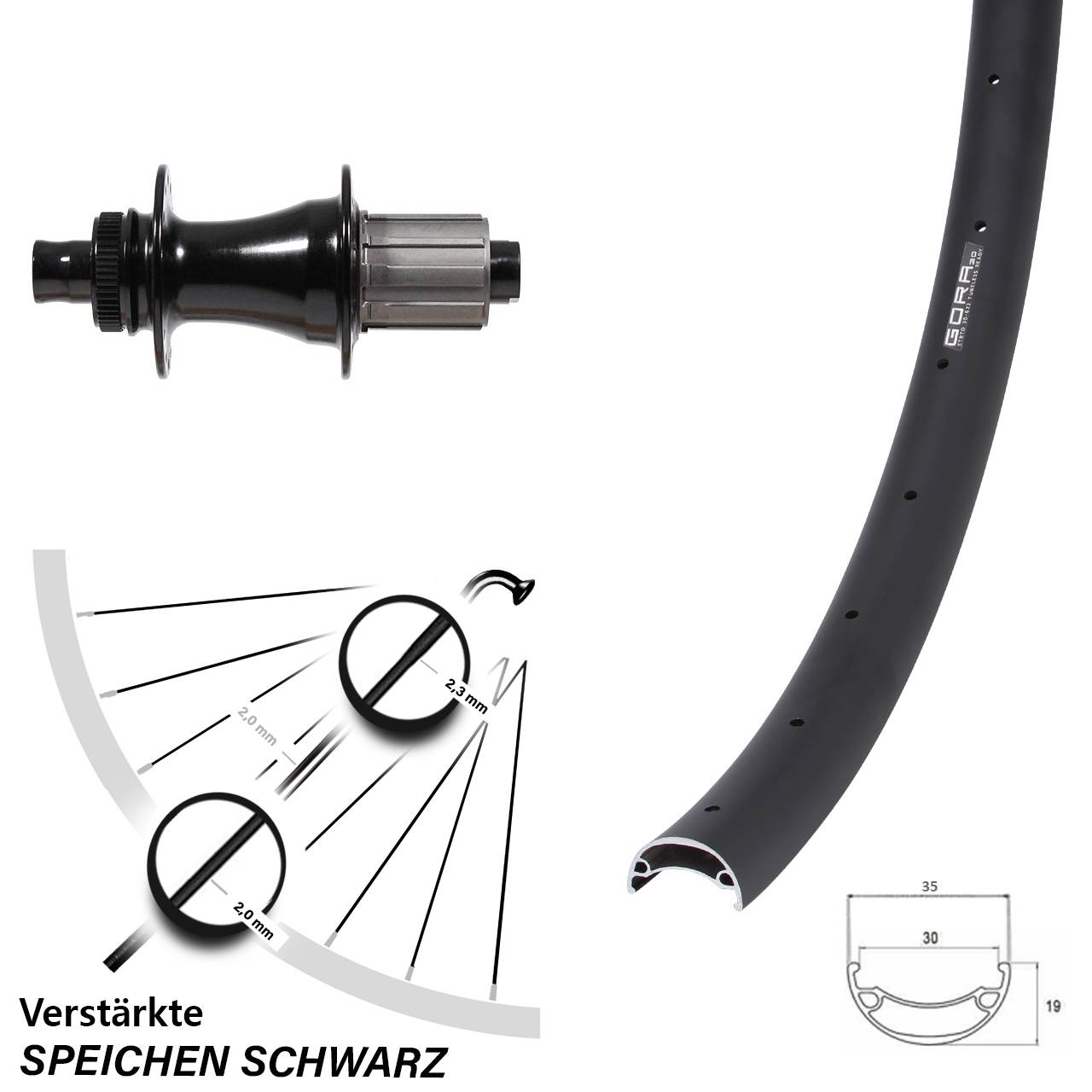 Hinterrad Centerlock 29 Zoll Gora 30 Formula CL-142S 8-11 fach HG 12x142