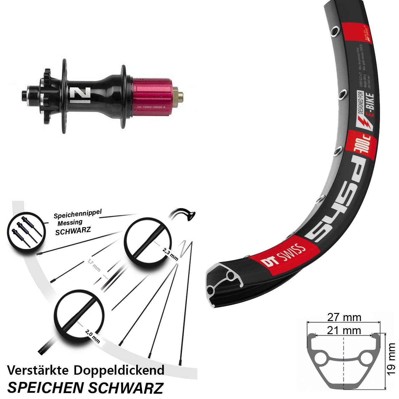 Disc Laufrad für Schnellspanner 26 Zoll DT Swiss 545 Novatec D792SB 8-12 fach HG