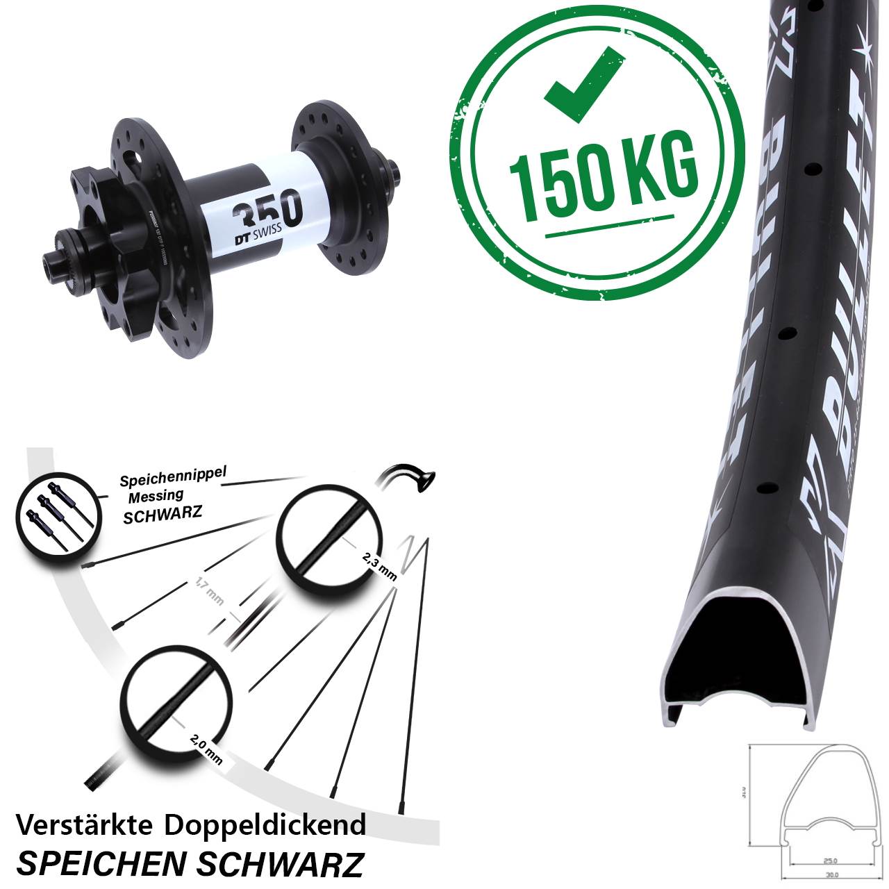 Disc Laufrad QR 29 Zoll KX Bullet OS DT Swiss 350