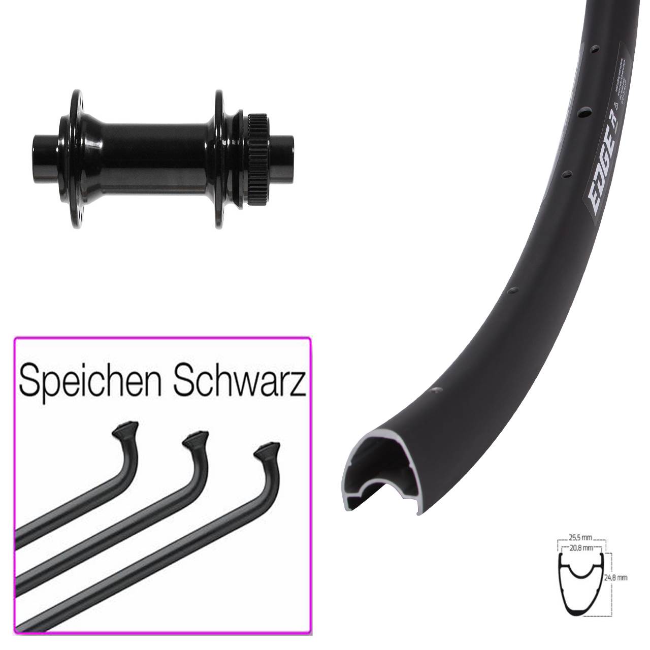 Disc Vorderrad 12x100 28 Zoll Ryde Edge R25 Offset Formula CL-712