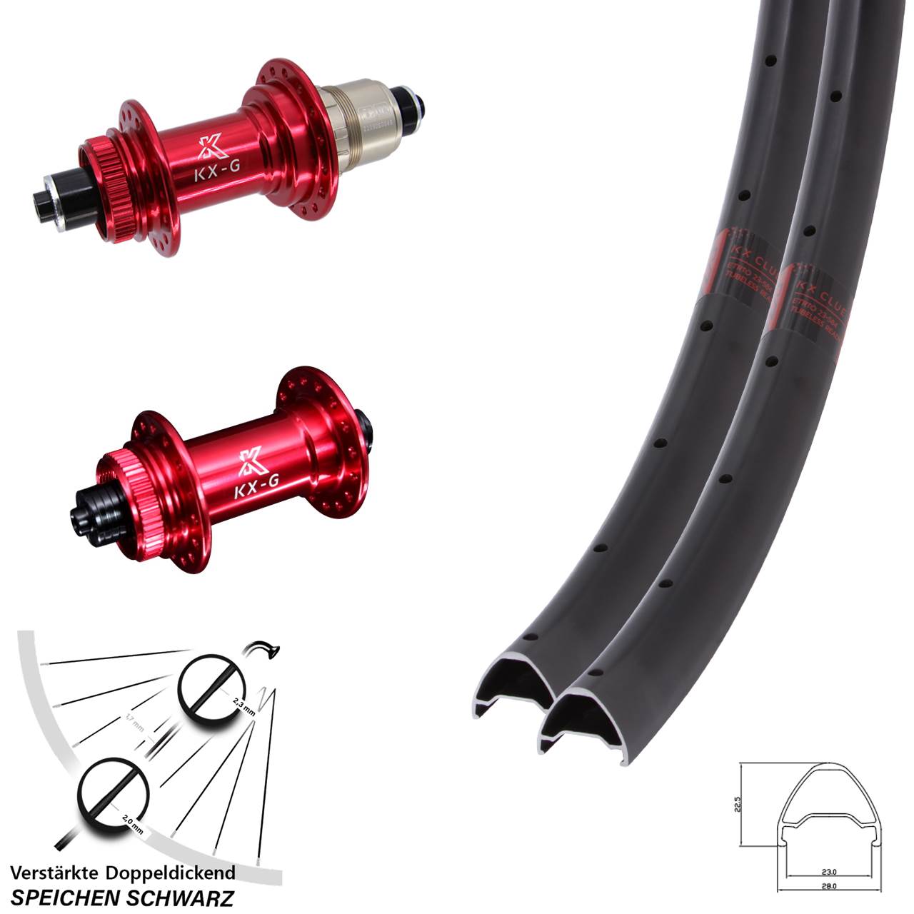 Disc Laufradsatz QR 29 Zoll KX-G Clue rot SRAM XDR