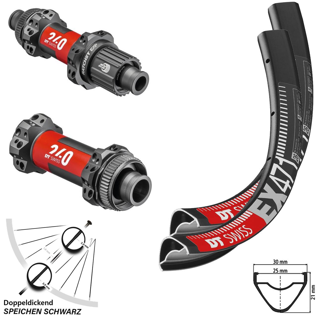 Laufradsatz DT Swiss 240 EXP Boost 110x148 mm EX 471 Centerlock Shimano Microspline