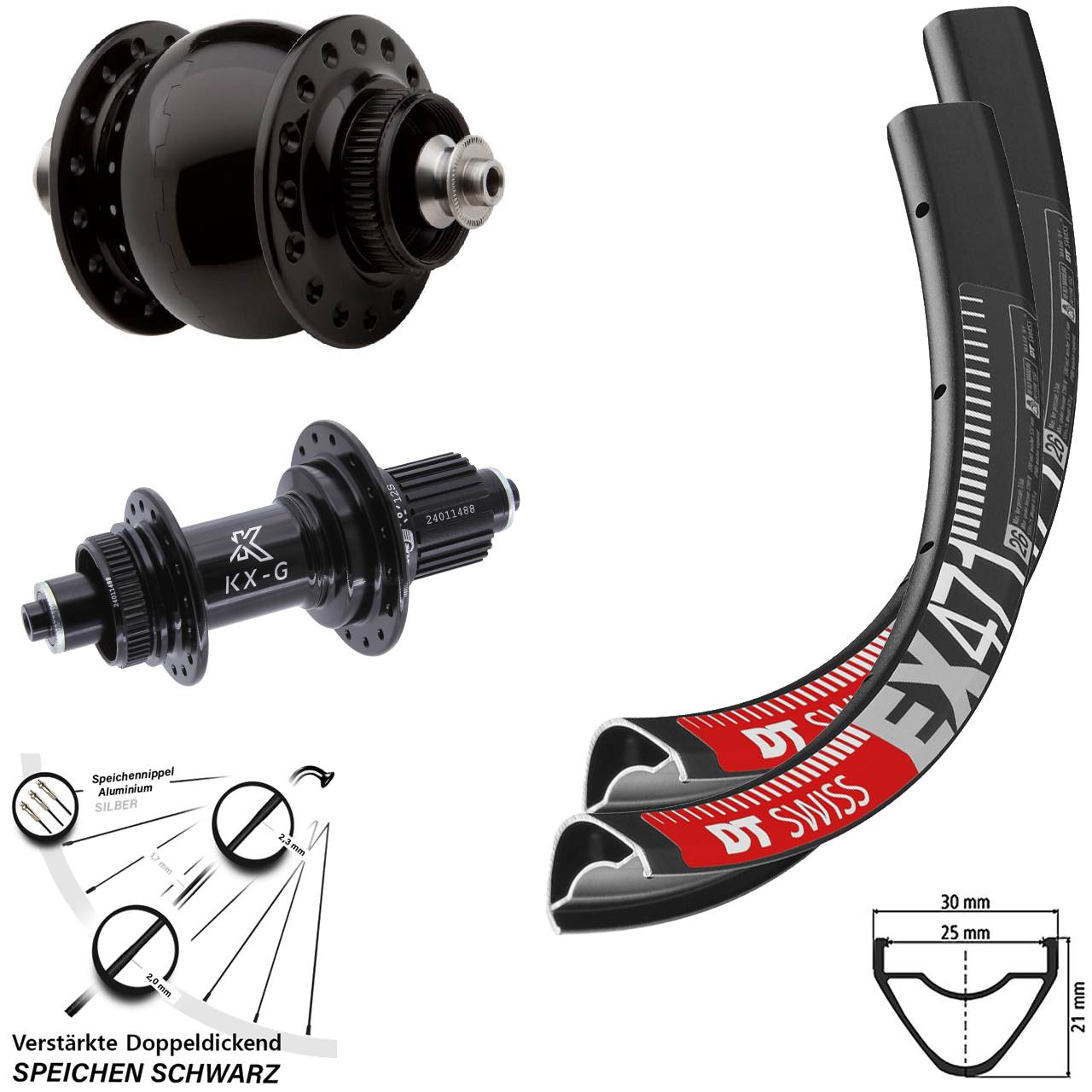 DT Swiss EX 471 KX-G SON 28 27,5 Zoll Laufradsatz Centerlock QR Micro Spline