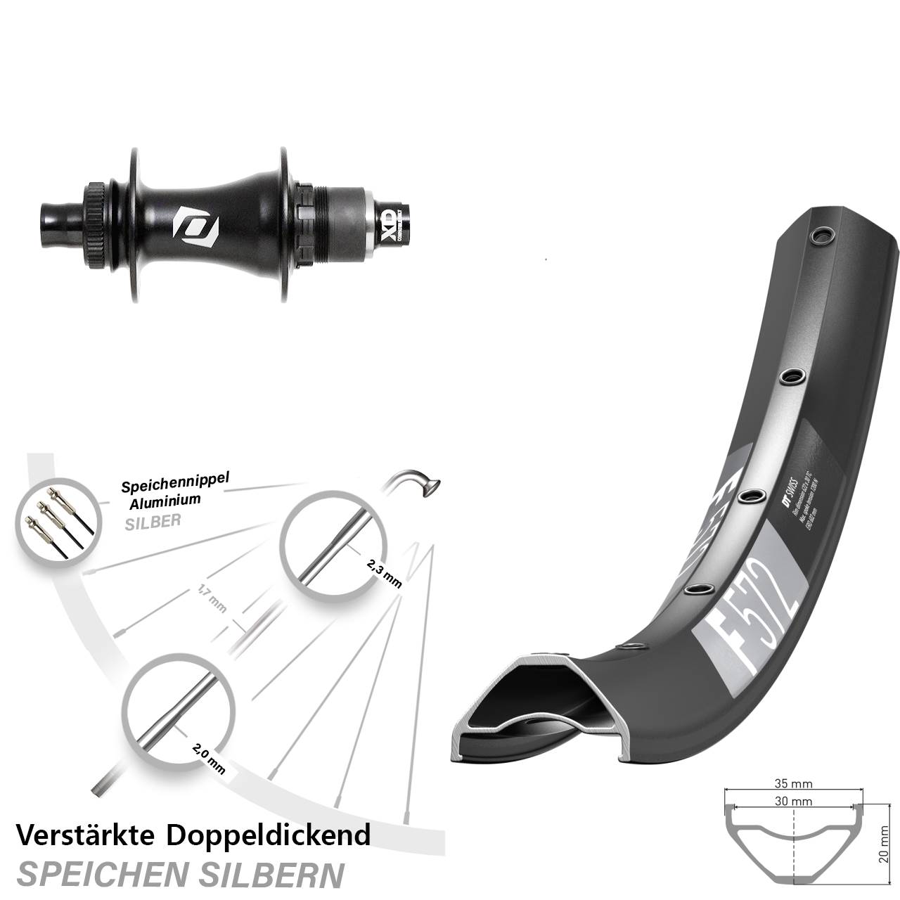 29 Zoll DT Swiss F572 Syncros SRAM XD Disc Hinterrad 12x148