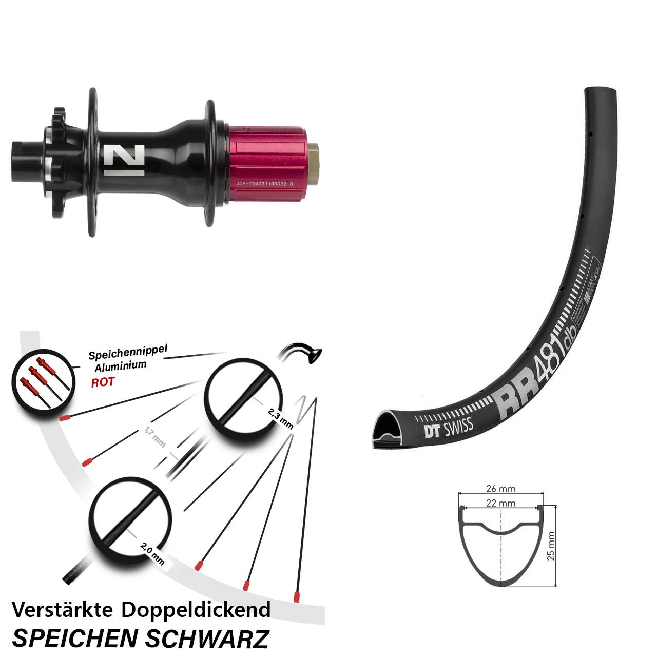 Disc Hinterrad 28 Zoll DT Swiss RR481 Novatec D792 8-12 fach 12x142