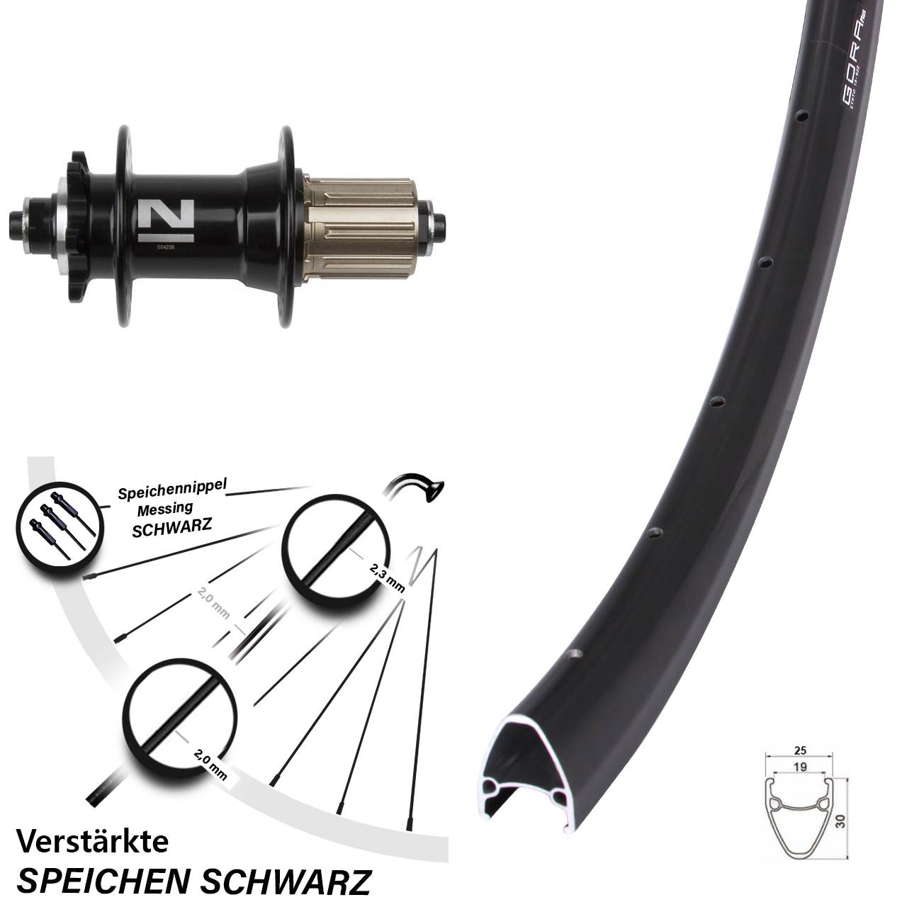 Gora Plus Novatec D-042SB 28 Zoll Disc Laufrad QR 8-11 fach HG
