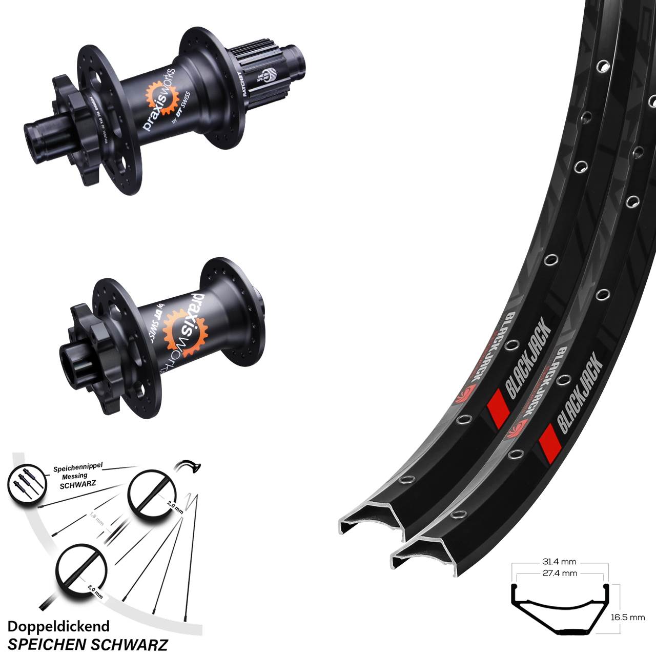 Disc Laufradsatz 15x100 12x142 29 Zoll Rodi Ready 27 DT Swiss 350 Shimano Micro Spline
