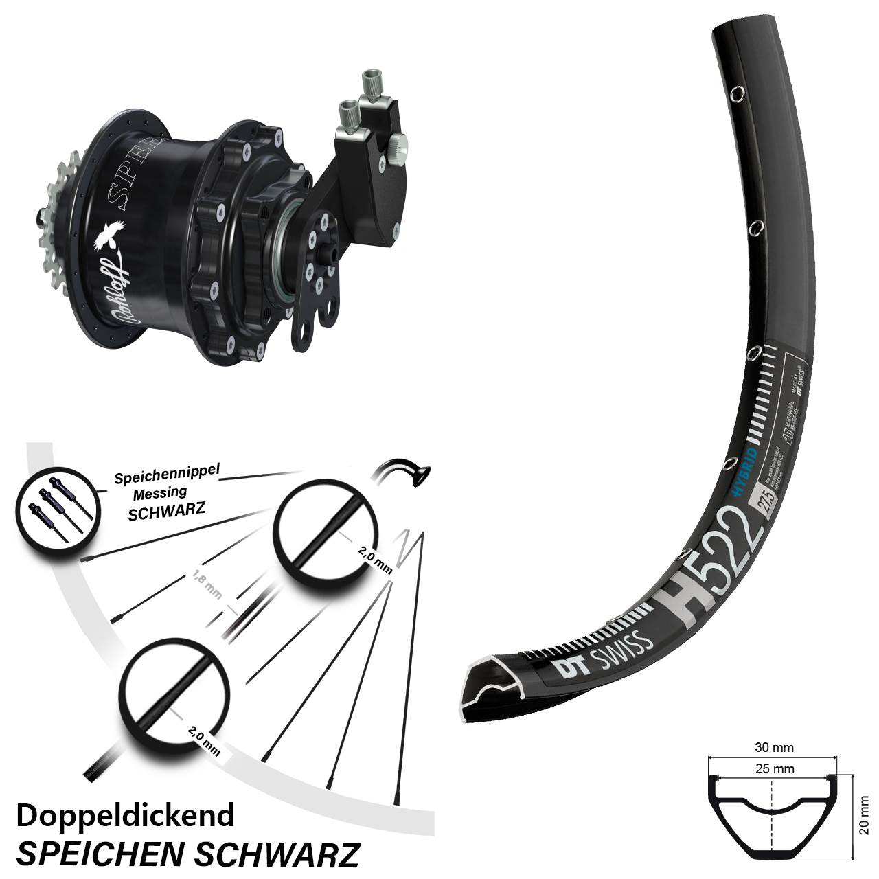 Disc Hinterrrad 28-29 Zoll DT Swiss H522 Rohloff Speedhub 500/14 CC DB