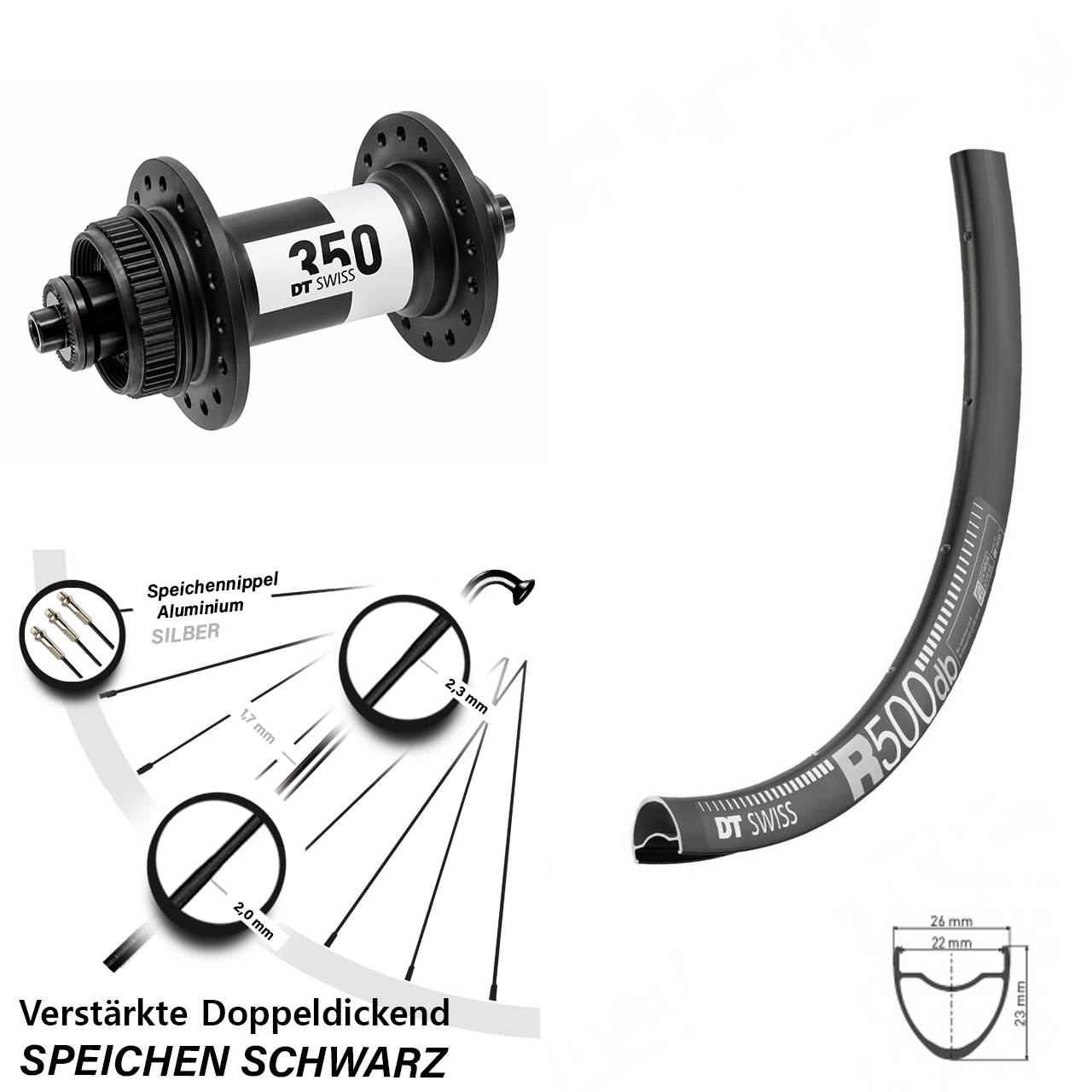 Disc Laufrad 28-29 Zoll DT Swiss R500-350 QR