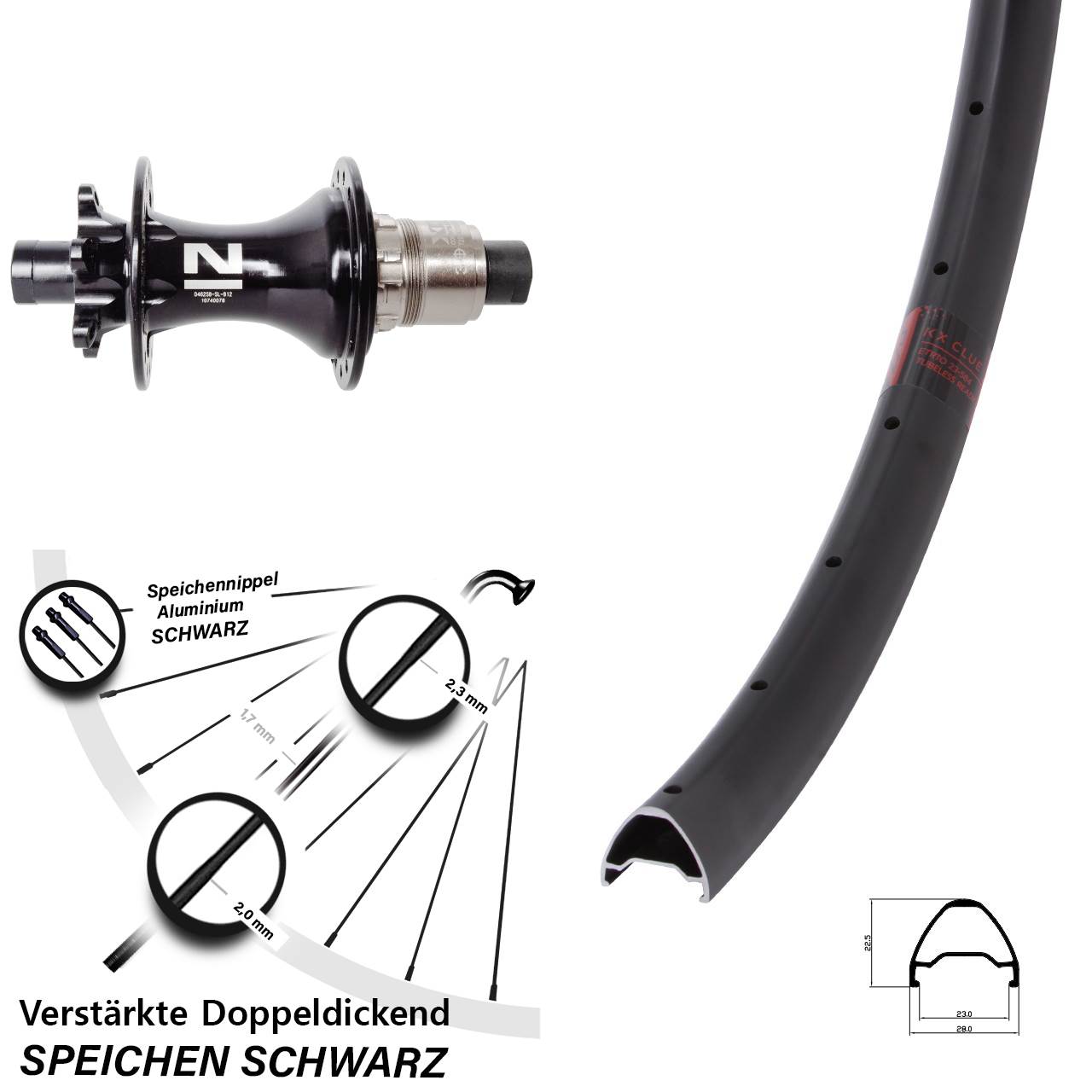 6-Loch Hinterrad 28-29 Zoll KX Clue Novatec D462 SRAM XD 12x148