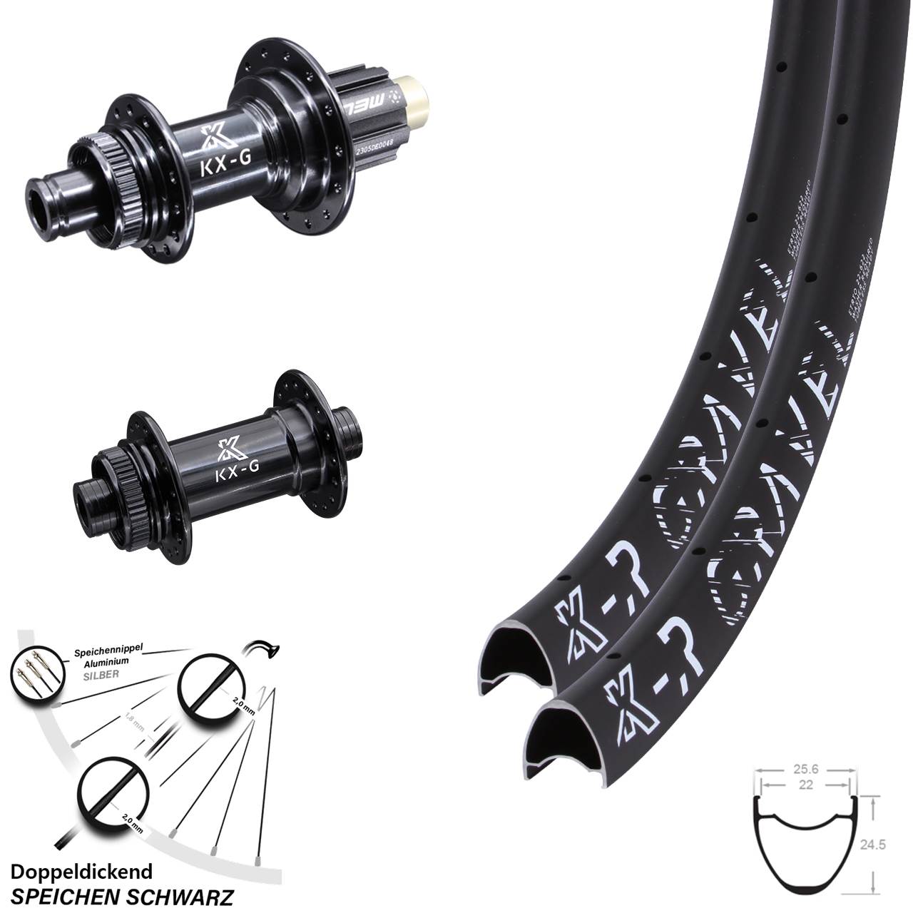 Laufradsatz 28 Zoll KX-R Gravel 22-622 ETRTO Centerlock Steckachse Campagnolo N3W