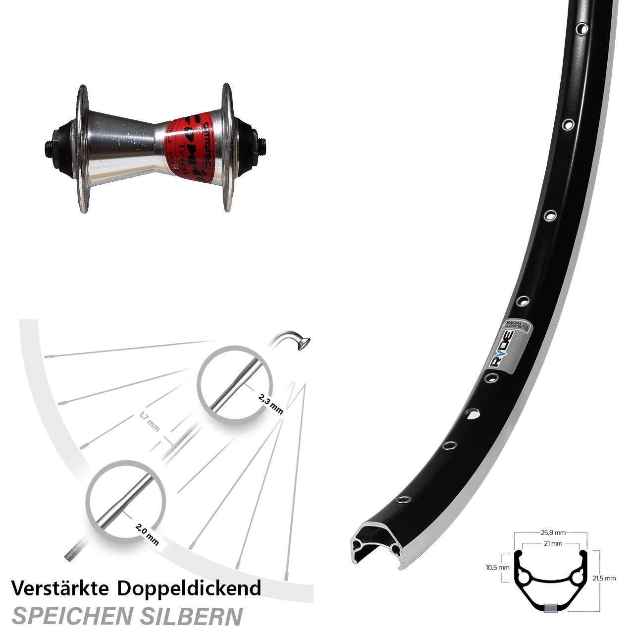 28 Zoll Ryde ZAC 421 Formula Conic Laufrad QR