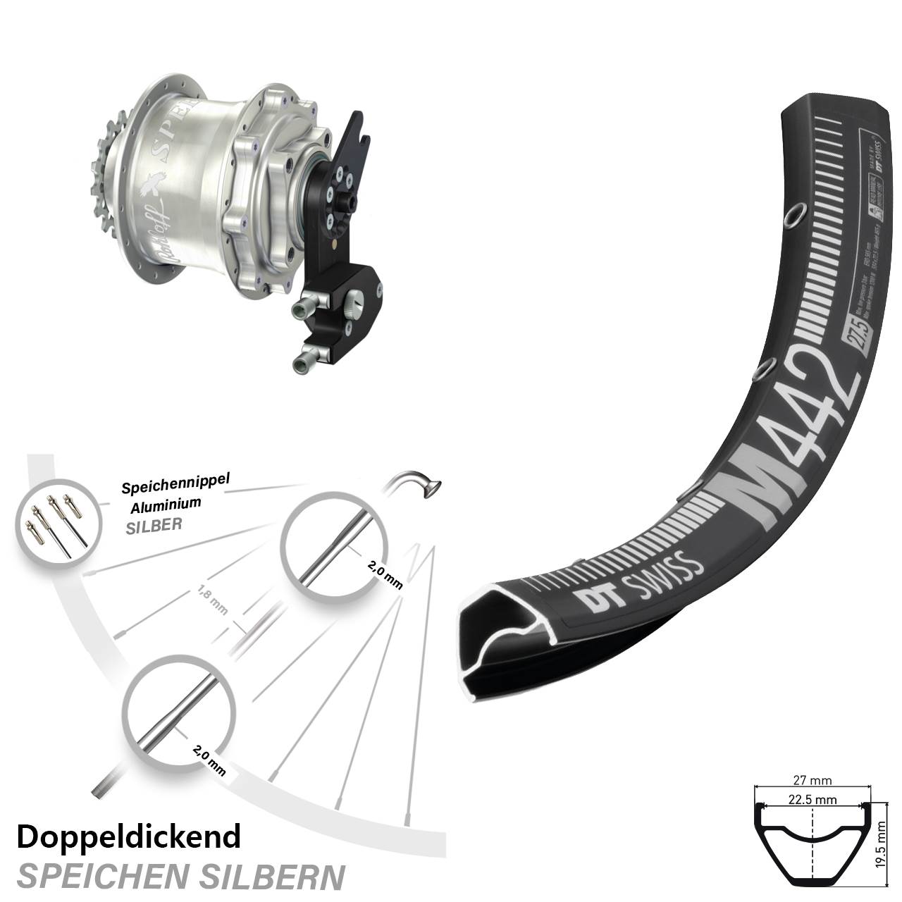 29 Zoll DT Swiss M 442 Rohloff CC DB OEM2 Tandem
