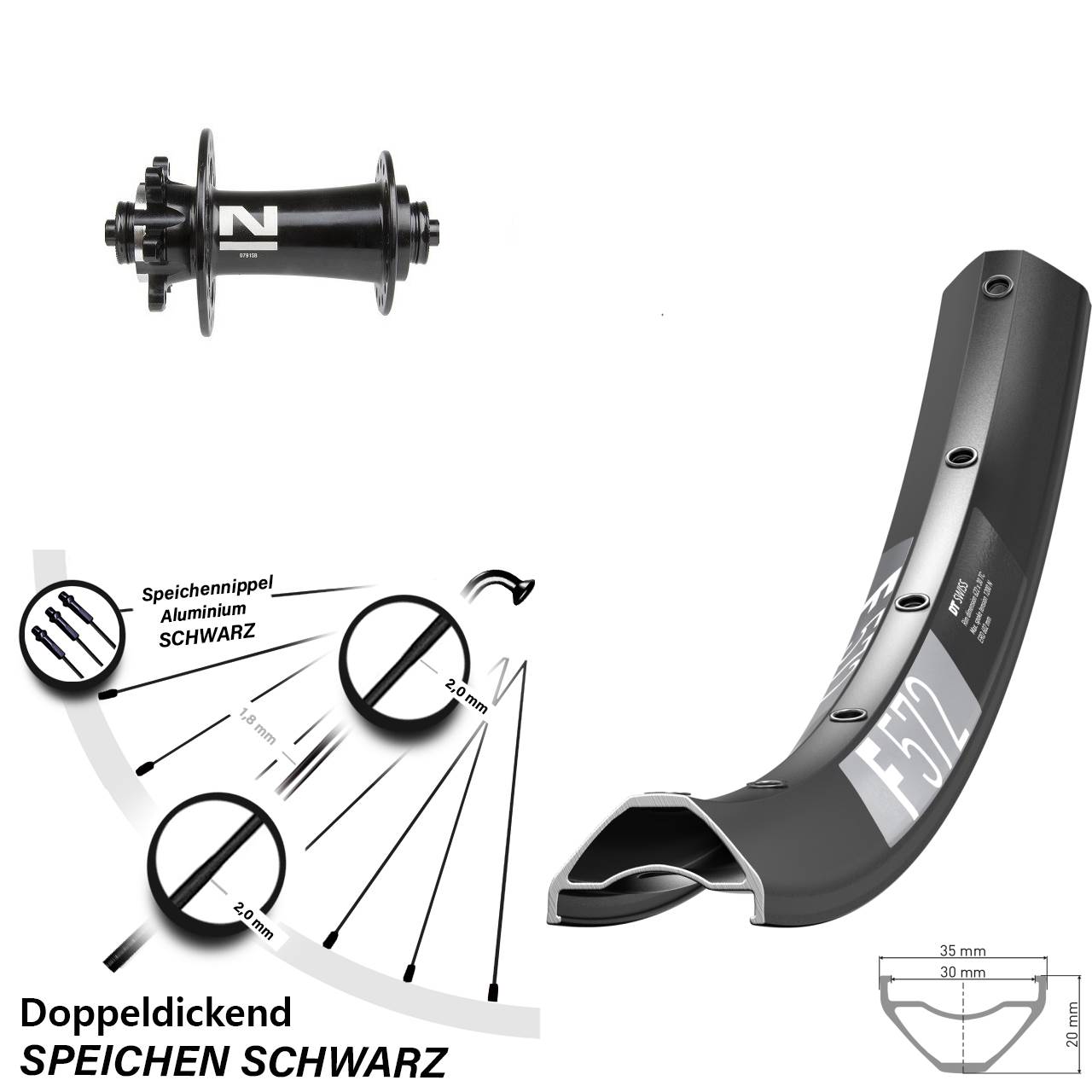 DT Swiss F572 Novatec D791 29 Zoll Disc Laufrad für Schnellspanner