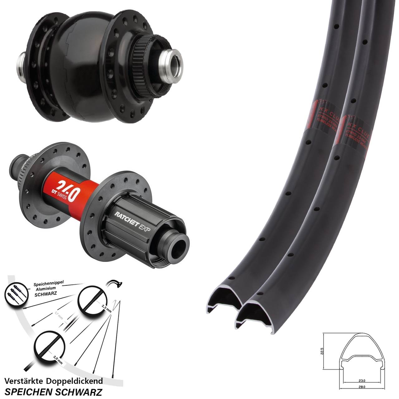 KX Clue DT Swiss 240 SON delux 28-29 Zoll Laufradsatz Centerlock 12x100/142 11-12 fach HG