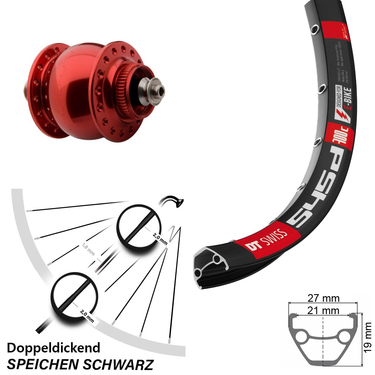 DT Swiss 545 29 Zoll Vorderrad SON delux Nabendynamo Centerlock