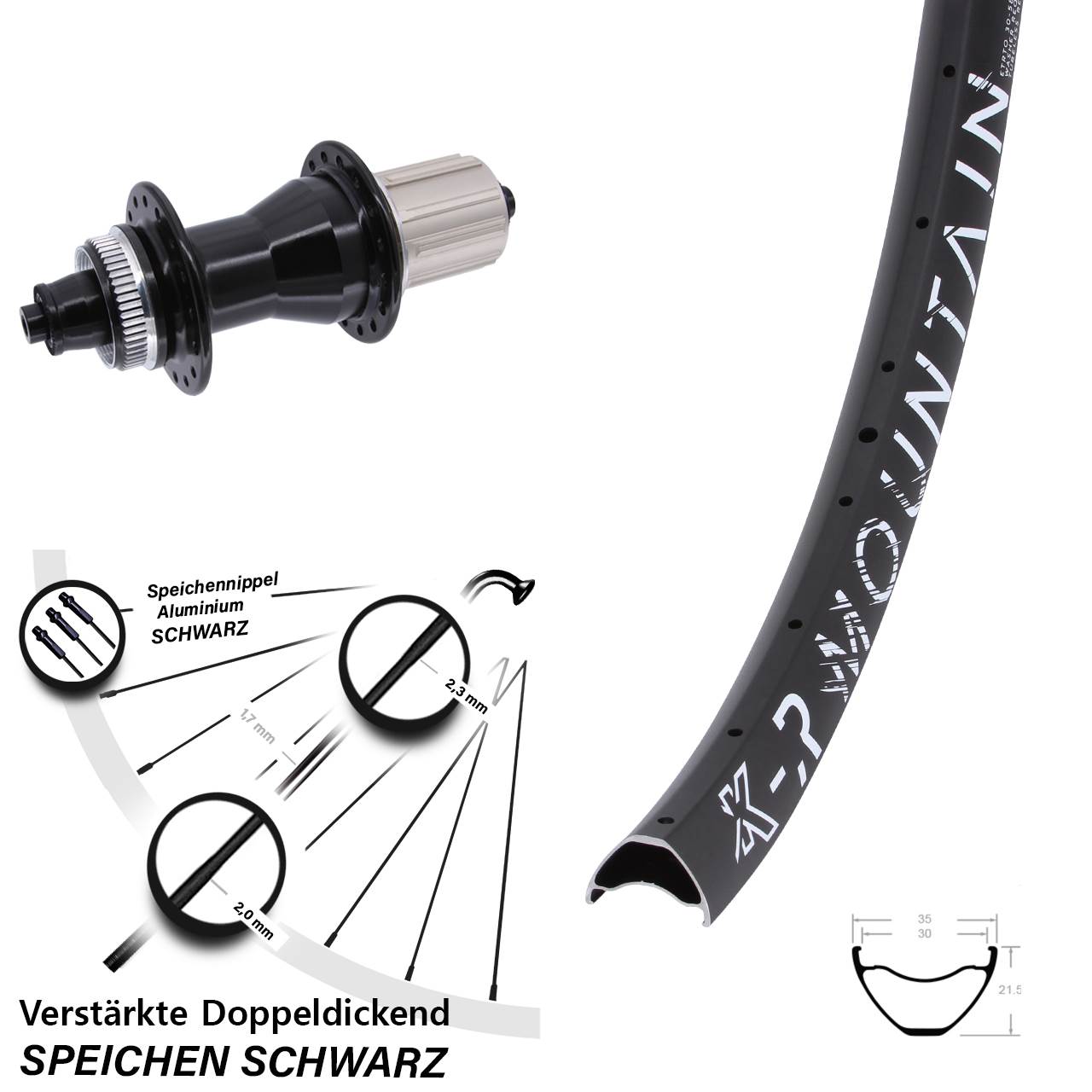 Centerlock Hinterrad für Schnellspanner 27,5 Zoll KX-R Mountain Novatec CL-135 8-12 fach