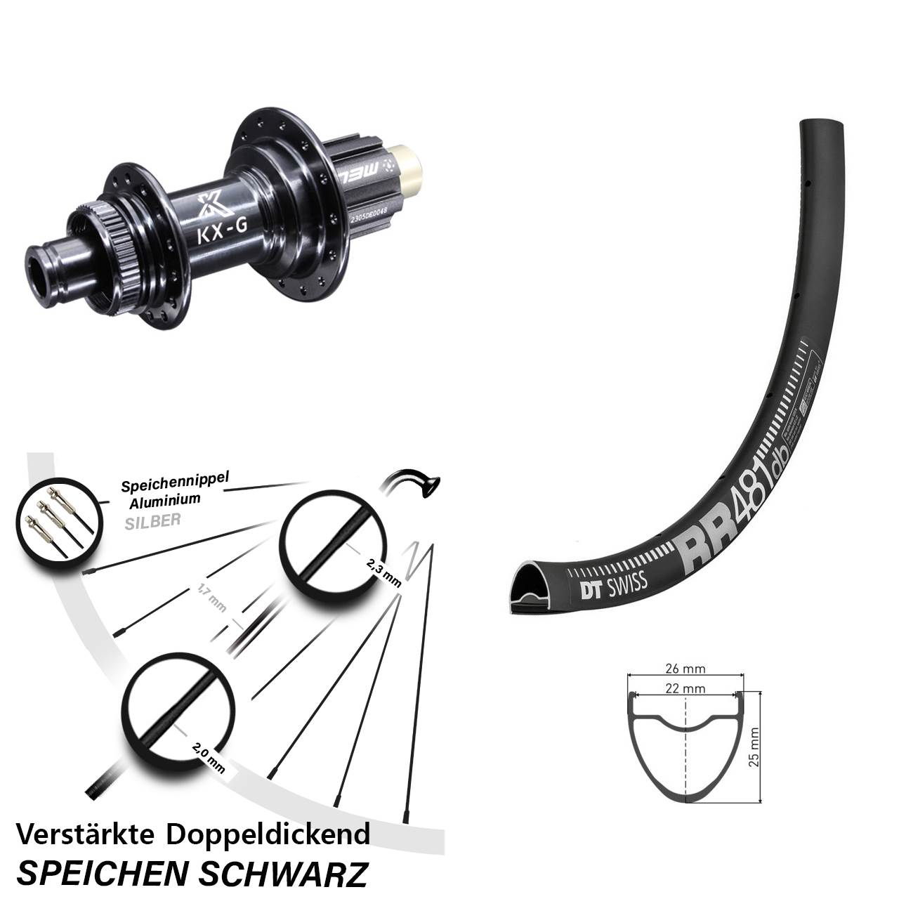 Disc Hinterrad 28 Zoll DT Swiss RR 481 KX-G Campa N3W 12x142
